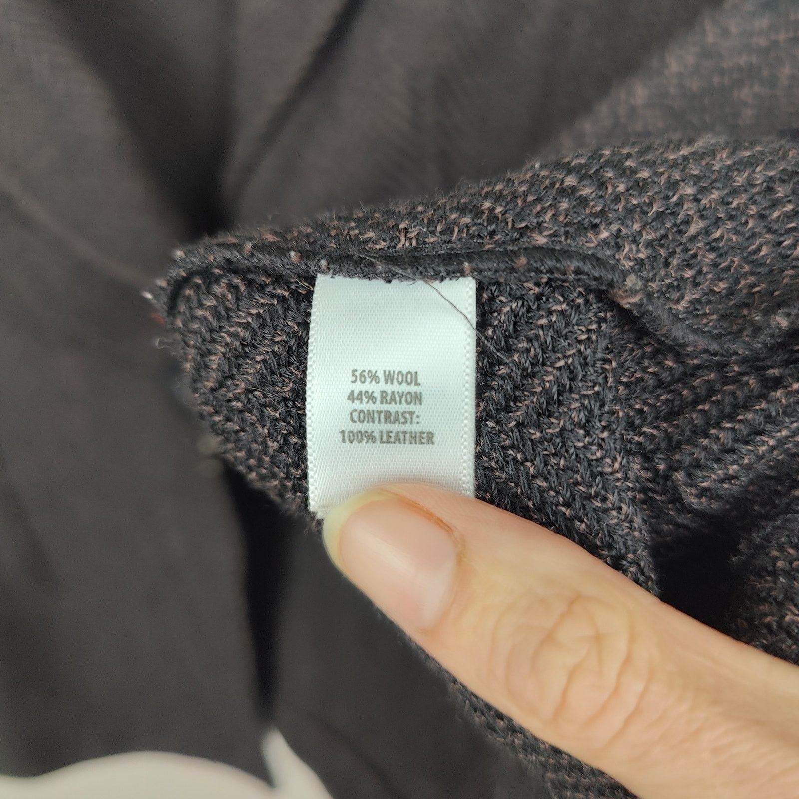 Other St John Knit Blazer Size 12 Black Herringbone Leather Trim Size XL / US 12-14 / IT 48-50 - 10 Thumbnail