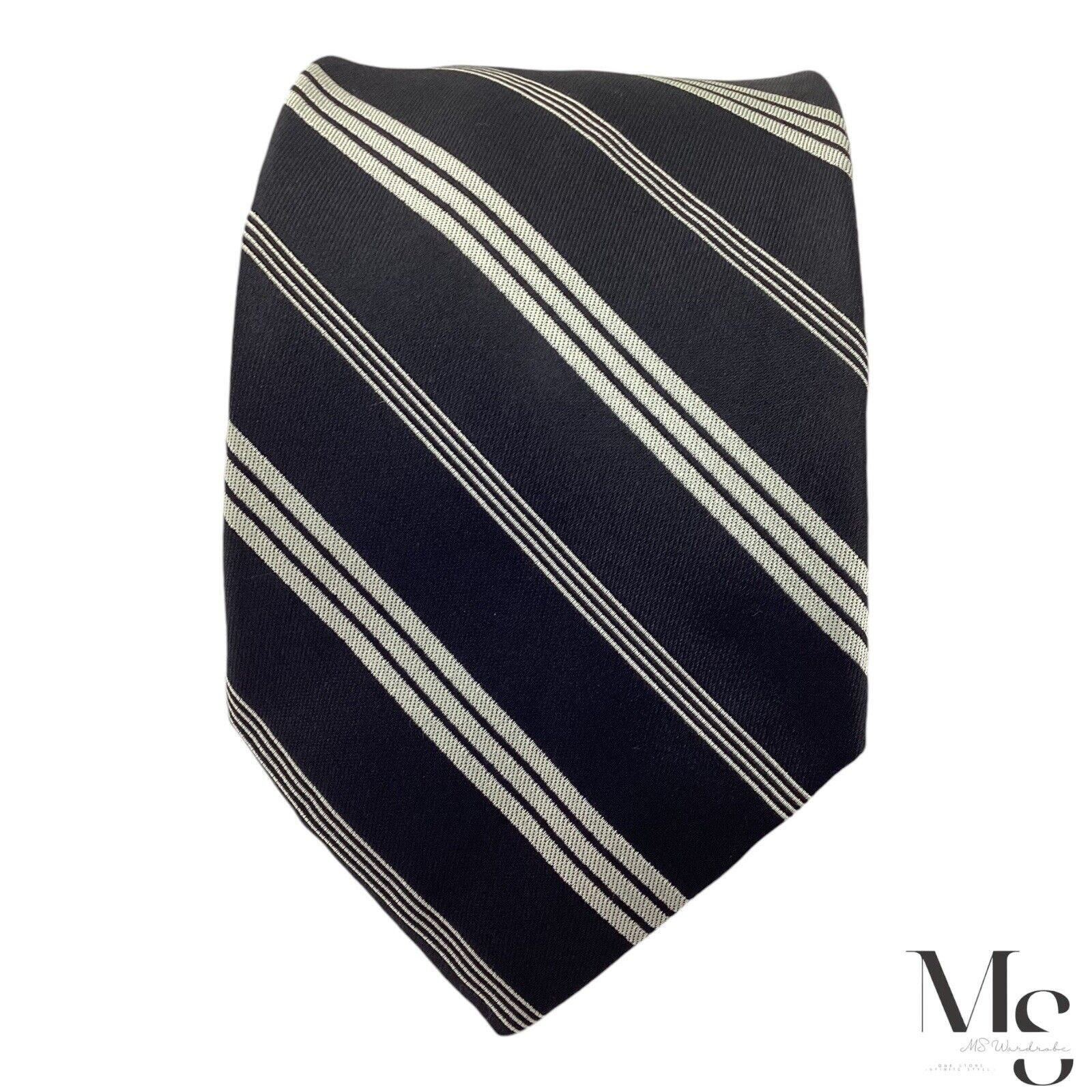 Stefano Ricci STEFANO RICCI Black Striped Luxury Designer Silk Tie Made It Size ONE SIZE - 3 Thumbnail