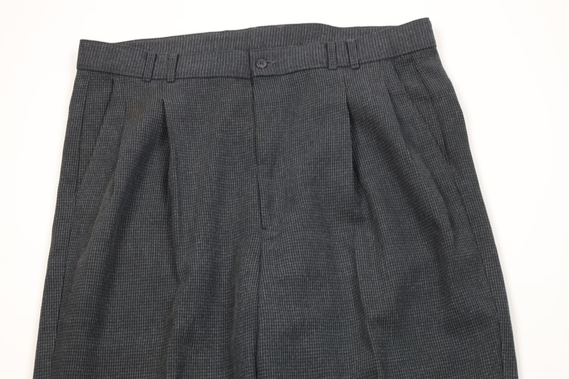 Vintage Vintage 90s Streetwear Gabardine Wool Wide Leg Pants Size US 36 / EU 52 - 2 Thumbnail