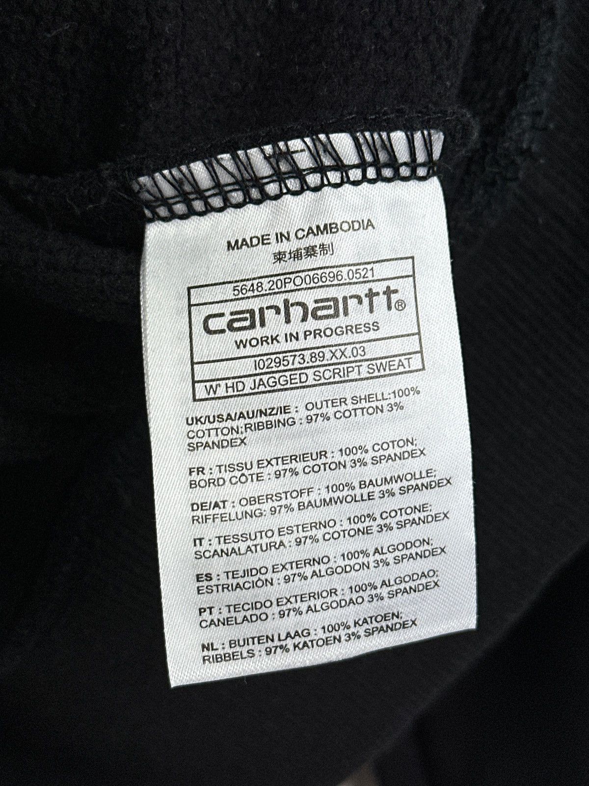 Carhartt Carhartt WIP Women’s Black Hooded Jagged Script Swet Size S / US 4 / IT 40 - 8 Thumbnail