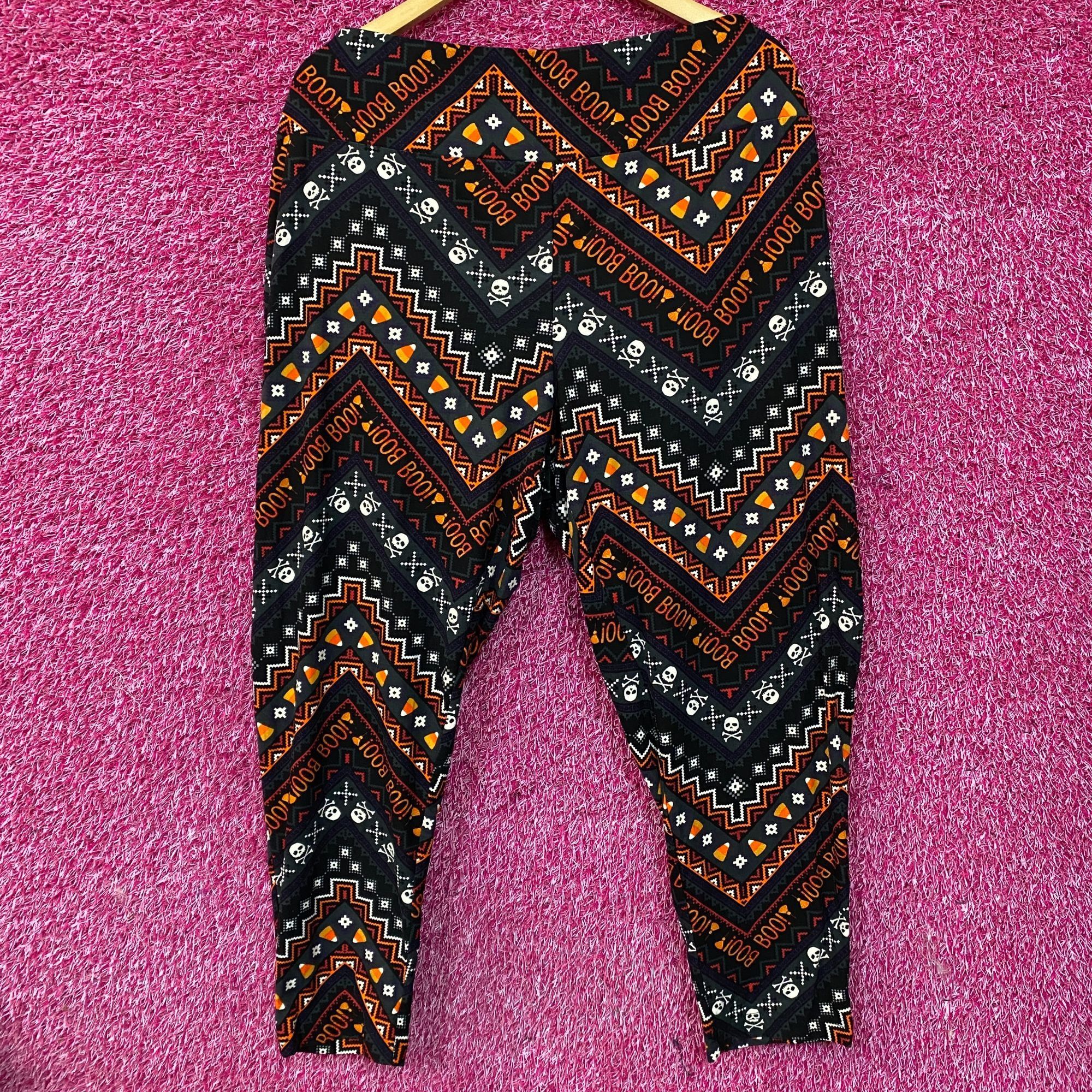 Other Terra & Sky Halloween Boo Skull Cross Bone High Rise Legging Size 36" / US 14 / IT 50 - 1 Thumbnail
