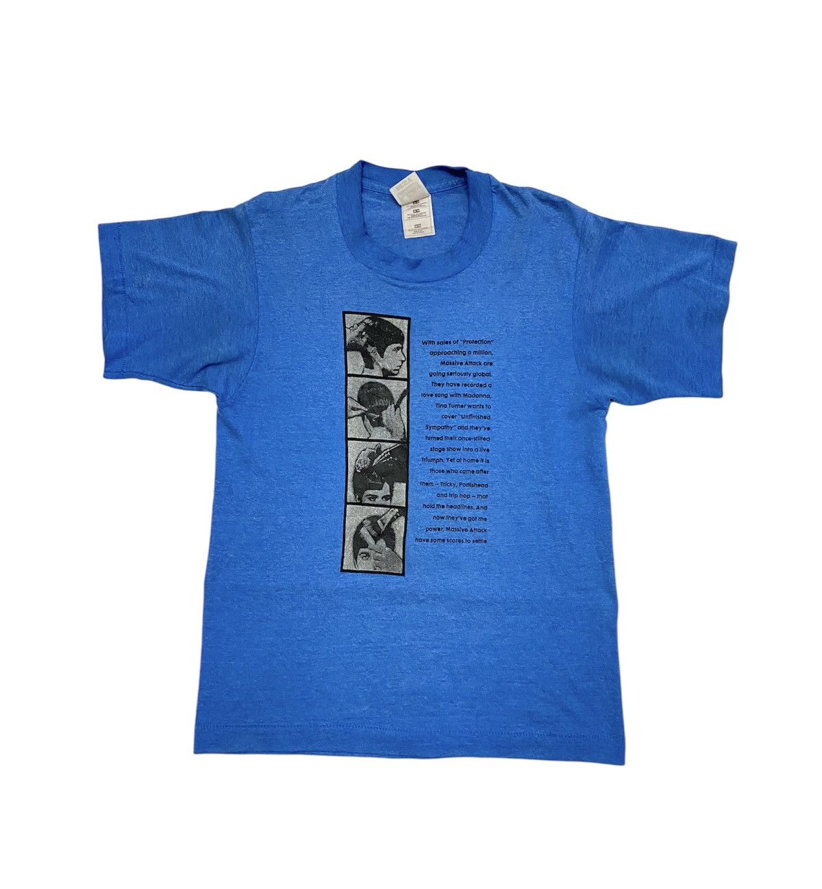 image of Massive Attack Promo Tees Vintage in Blue, Men's (Size Small)