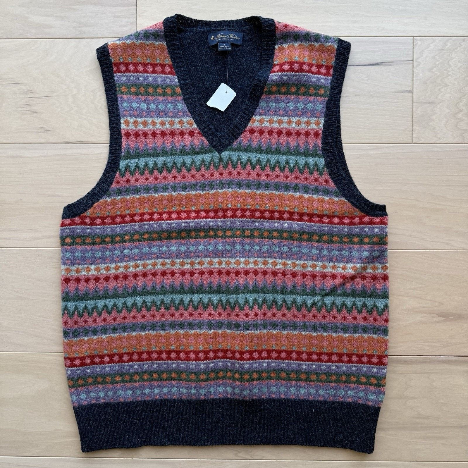 Brooks Brothers Brooks Brothers Vest L Fair Isle Jacquard Wool Pullover Size US L / EU 52-54 / 3 - 2 Thumbnail