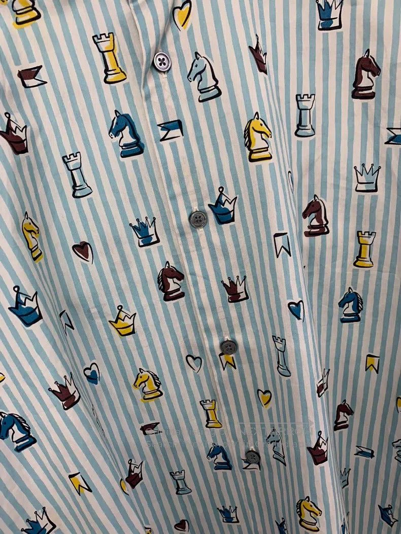 Hermes Hermes Blue striped horse head print shirt top Size XS / US 0-2 / IT 36-38 - 2 Thumbnail