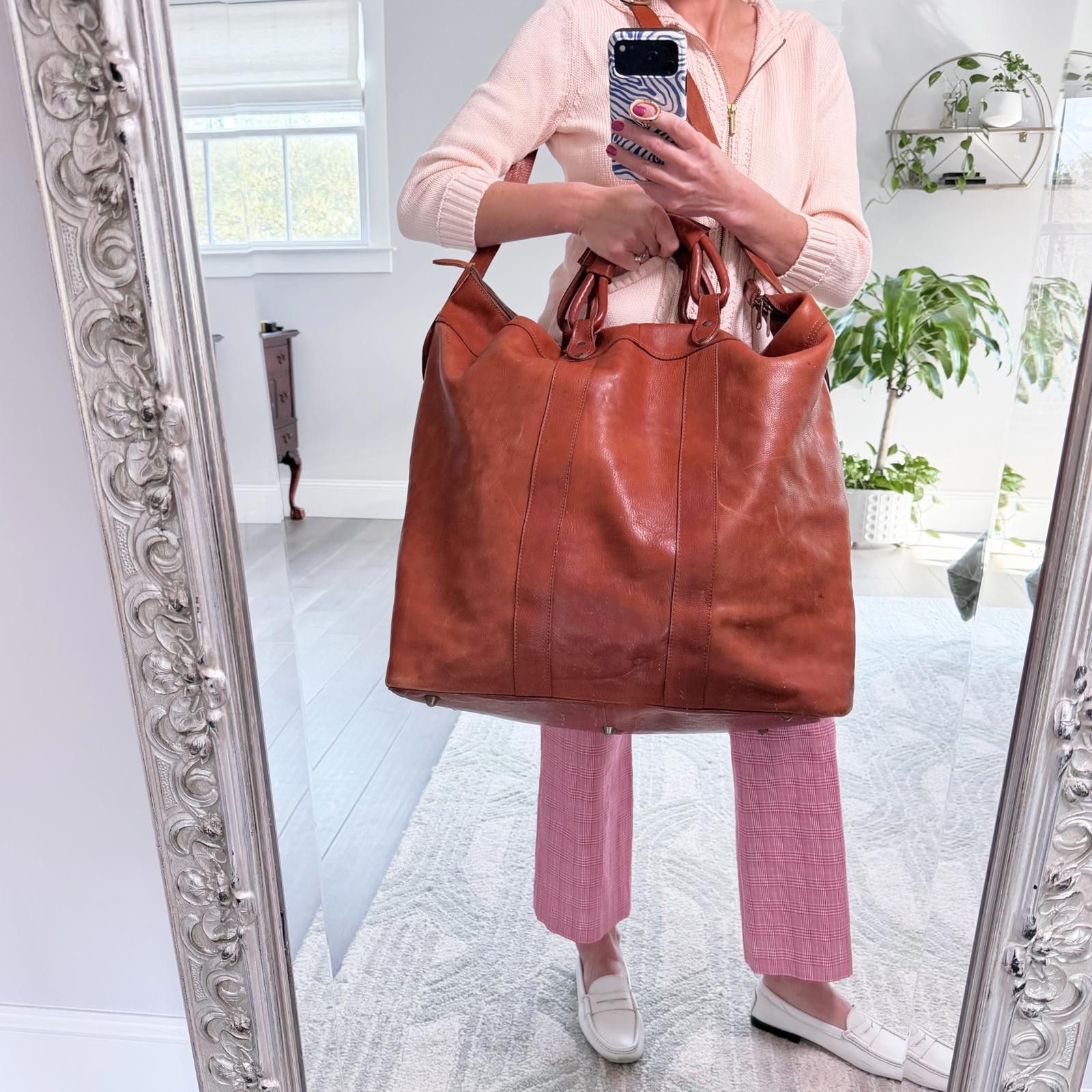 Other Vintage Leather Weekender Bag Oversized Cognac Travel Duffel Size ONE SIZE - 2 Thumbnail