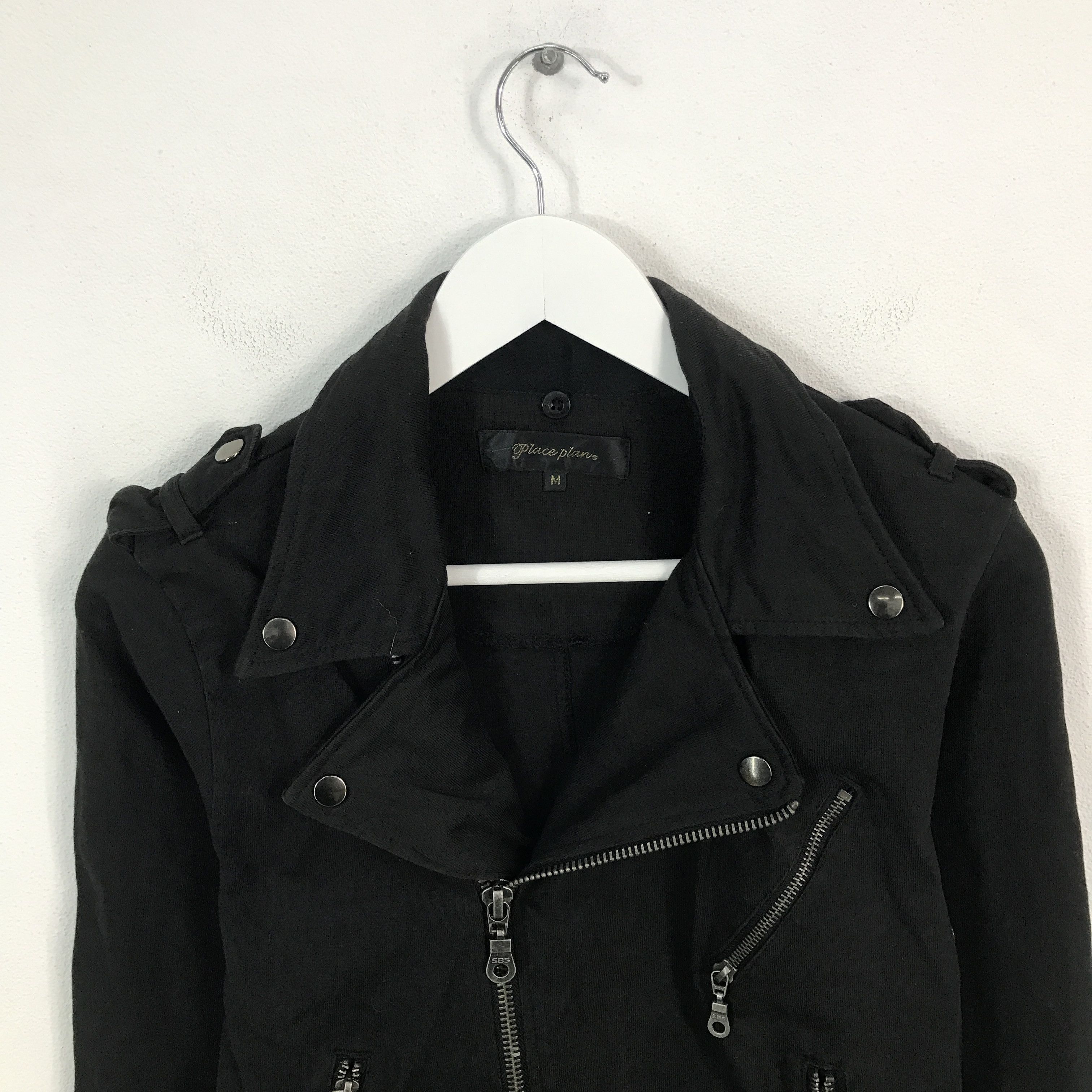 place plan japan black punk jacket