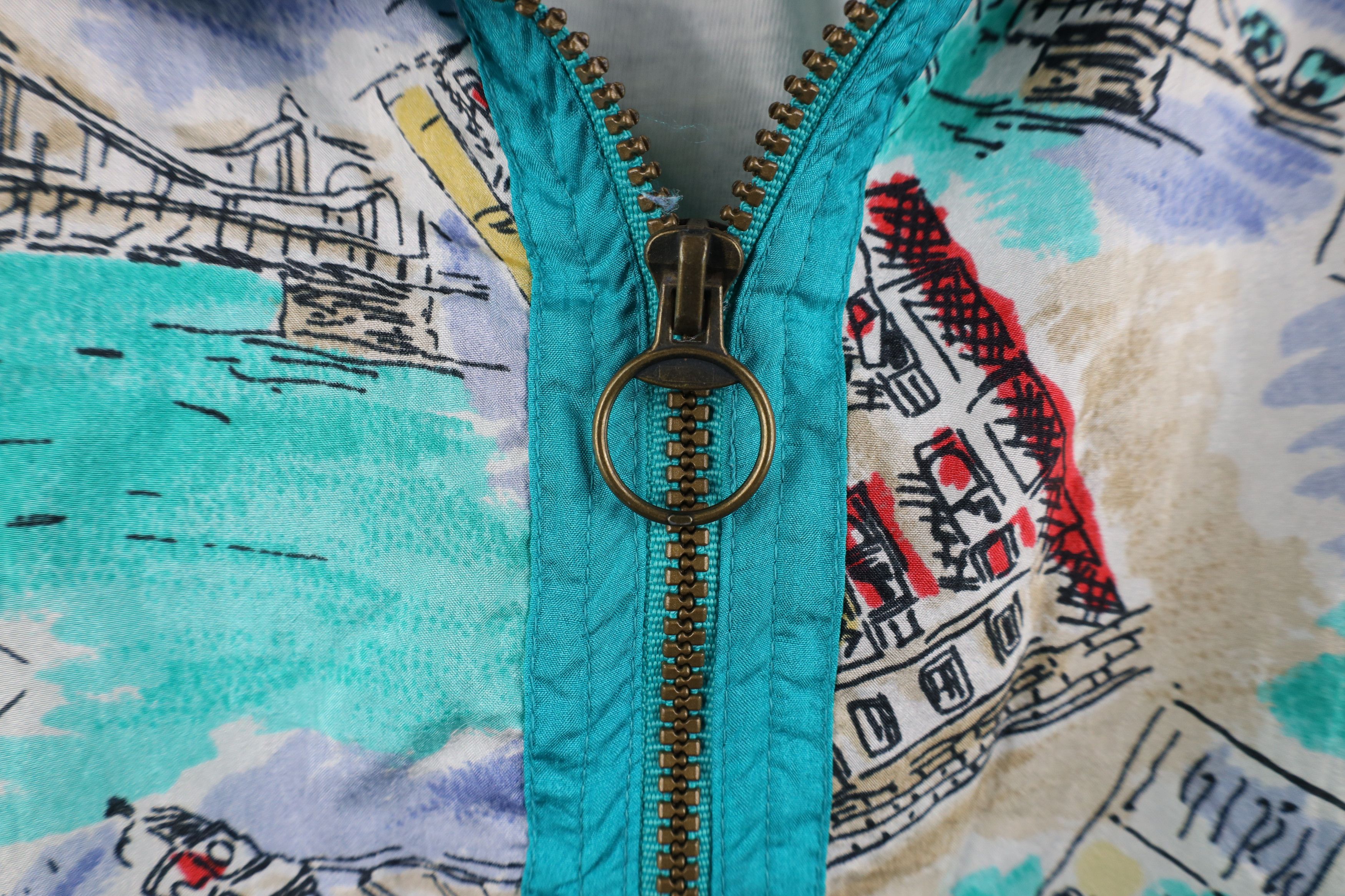 Vintage Vintage 90s Streetwear Over Print Lined Windbreaker Jacket Size L / US 10 / IT 46 - 4 Thumbnail