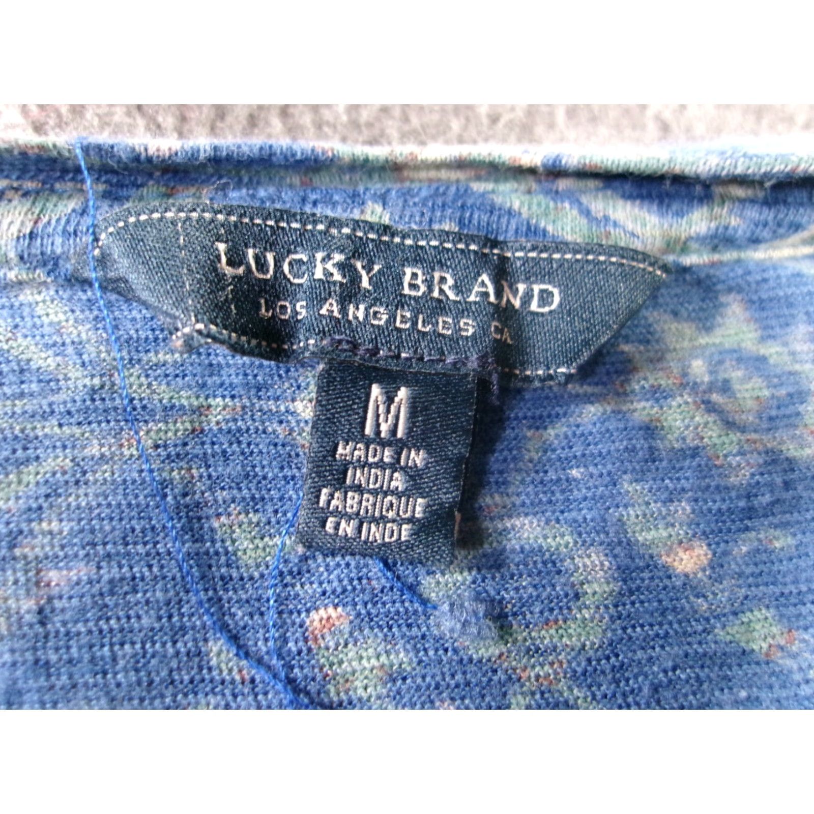Lucky Brand Lucky Brand Blouse Shirt Women M Floral Blue Cap Sleeve Scoop Neck 90s Beach Bohemian City Preppy Colorful Floral Boots (adjust if needed) Size M / US 6-8 / IT 42-44 - 7 Thumbnail