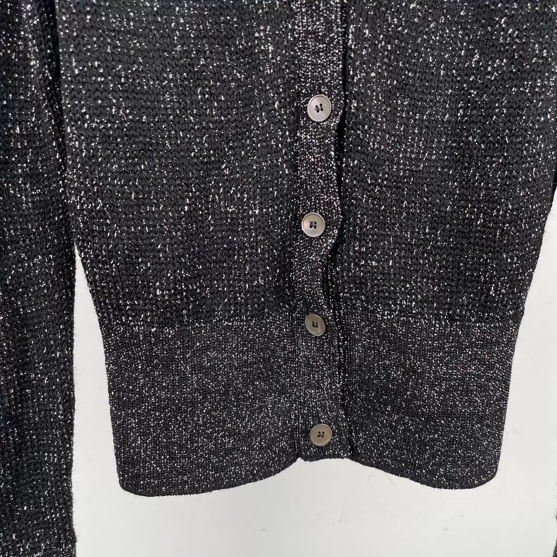 Miu Miu MIU MIU Black Metallic Knit Cardigan Size 38 Size XS / US 0-2 / IT 36-38 - 9 Thumbnail
