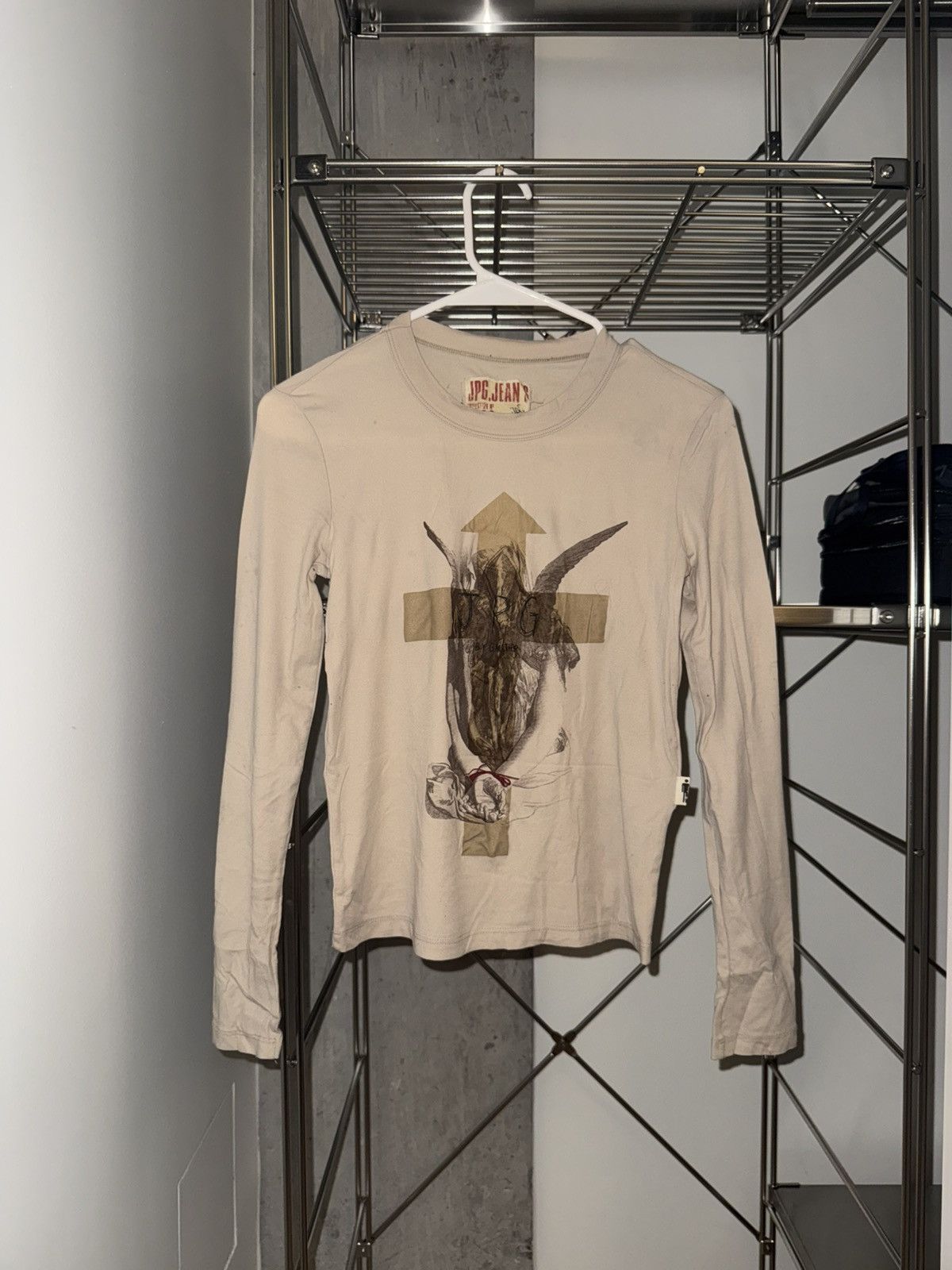 Jean Paul Gaultier Jean Paul Gaultier beige long sleeve T-shirt Size S / US 4 / IT 40 - 1 Thumbnail