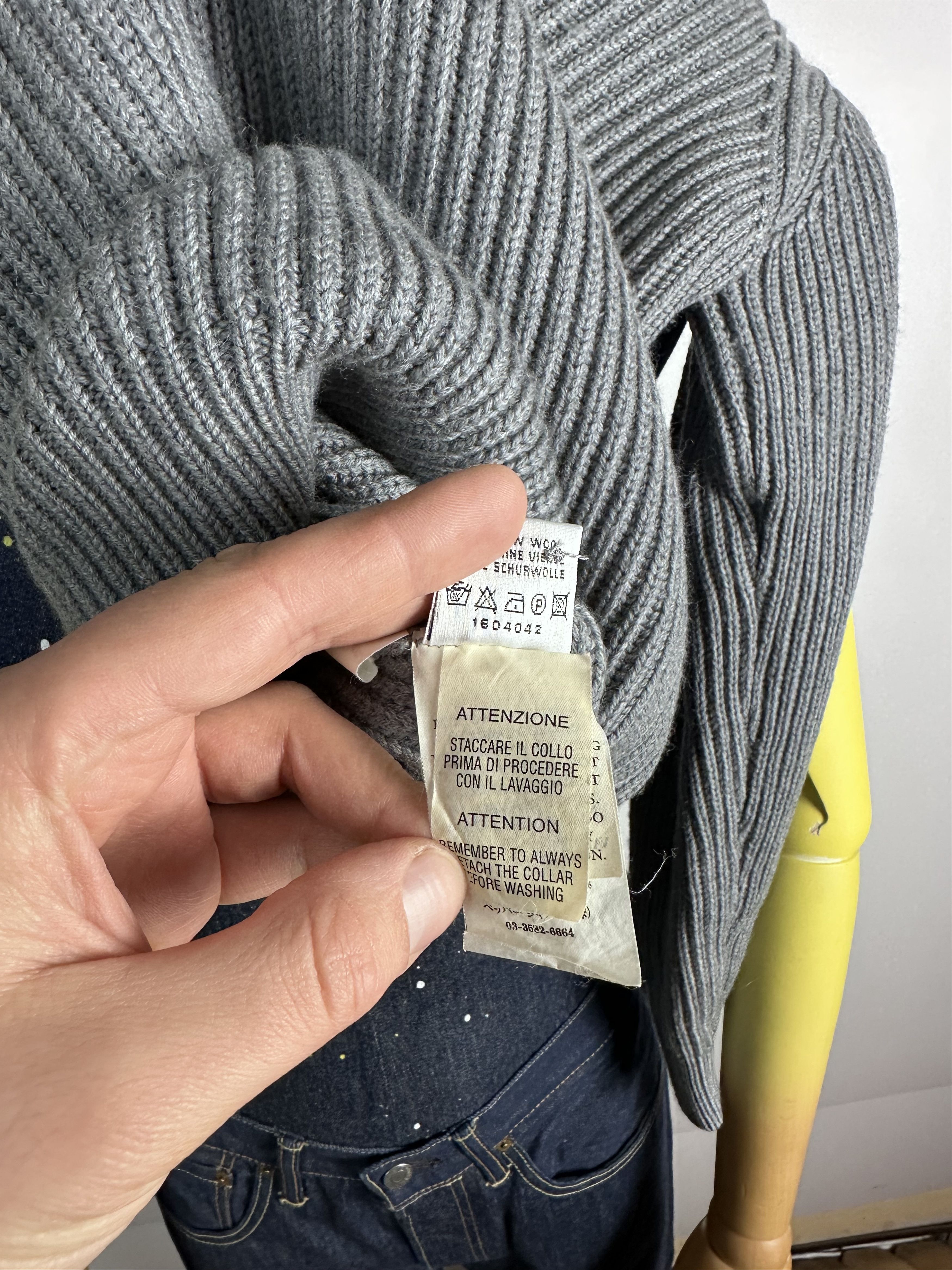 Grailed × Moncler × Vintage Moncler Vintage Wool Knit Sweater Gray High Neck 1\4 Zip M Size US M / EU 48-50 / 2 - 13 Thumbnail