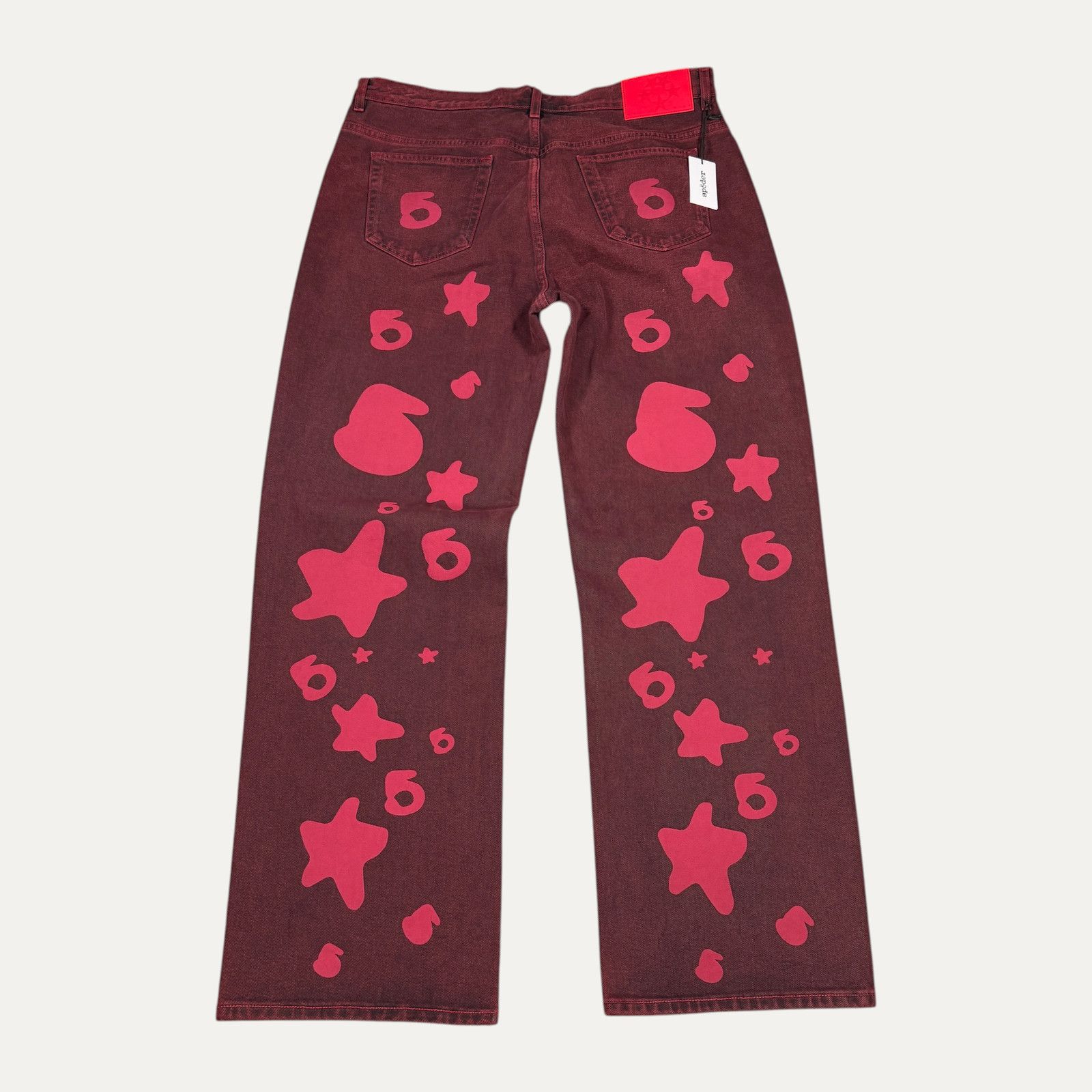 Sp5der SP5DER Beluga Denim Jeans Red Size US 36 / EU 52 - 2 Thumbnail