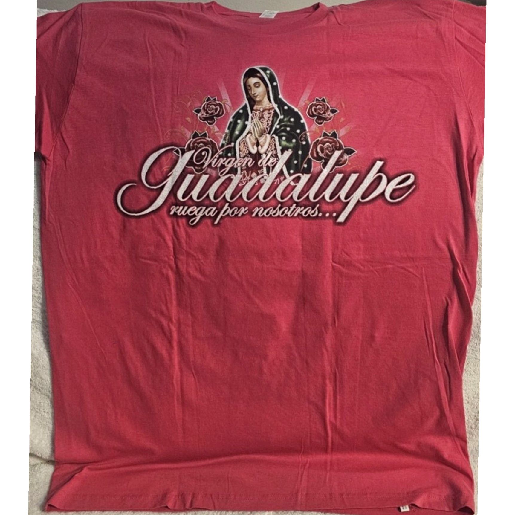 Vintage Virgin Mary Guadalupe Rose Women's T Shirt Extra Large XL Size US XL / EU 56 / 4 - 4 Thumbnail