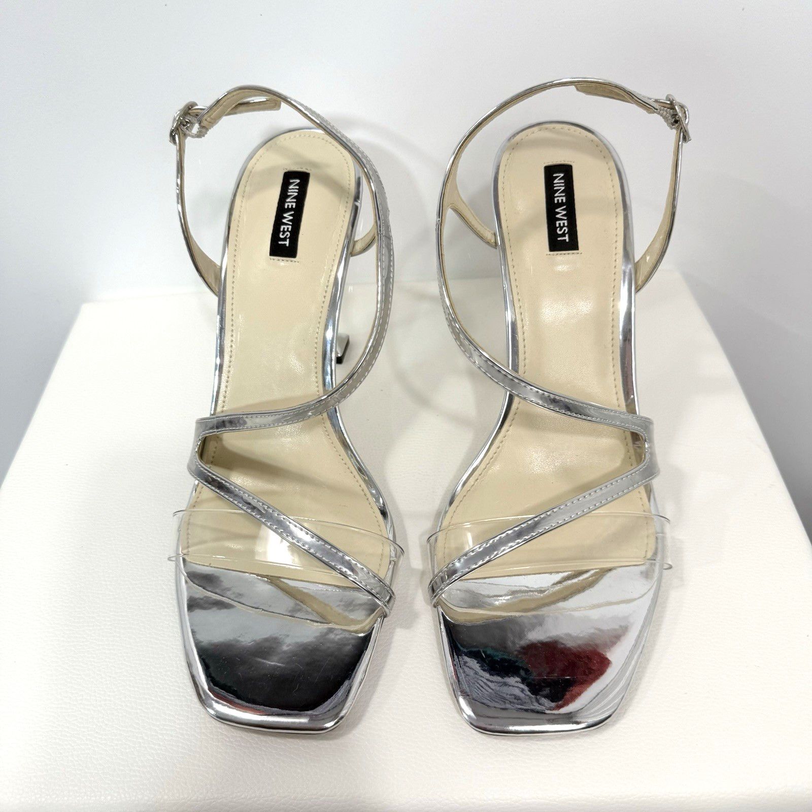 Nine West Nine West Heels Pumps Silver Open Toe Wo's Size 10 Size US 10 / IT 40 - 12 Thumbnail