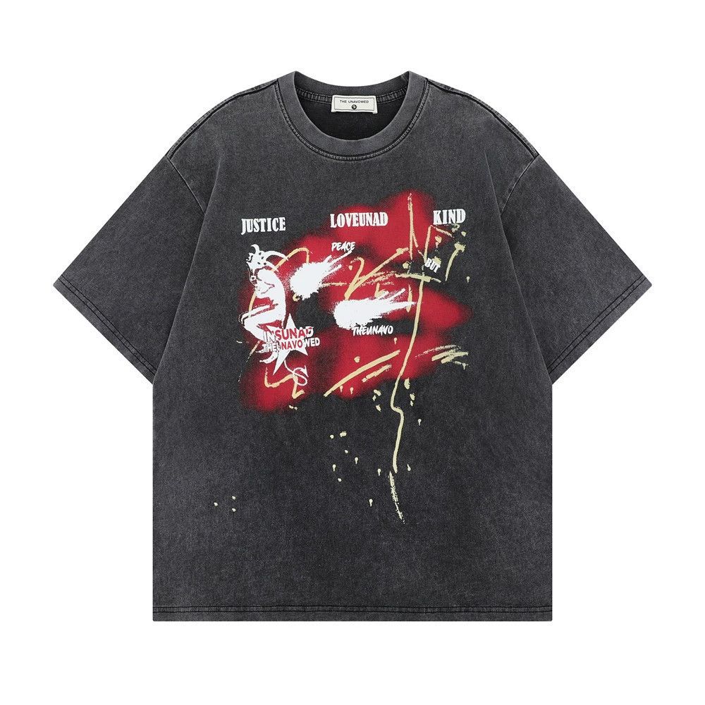 Vintage Men's graffiti abstract print distressed washed T-shirt Size US M / EU 48-50 / 2 - 1 Thumbnail