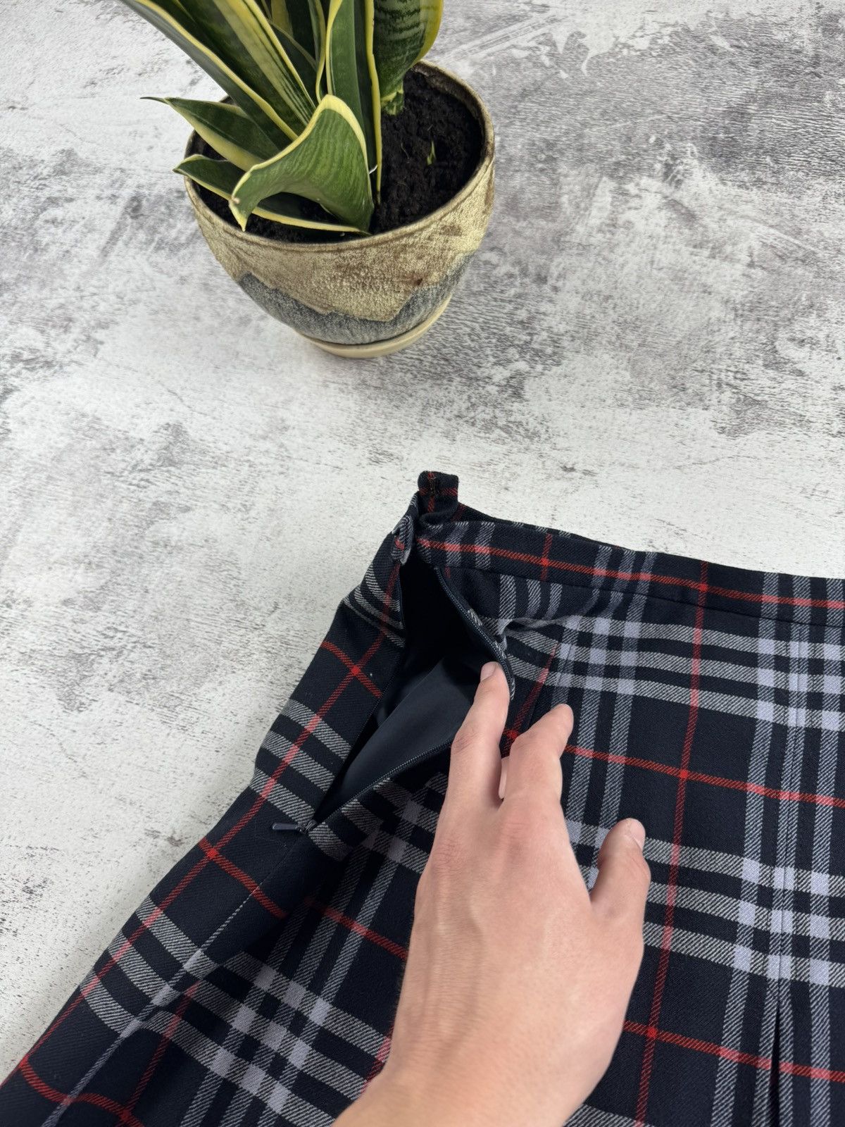 Burberry 90s Burberrys Nova Plaid Checked Midi Maxi 42 Dress Skirt Size 42" / US 20 - 11 Thumbnail