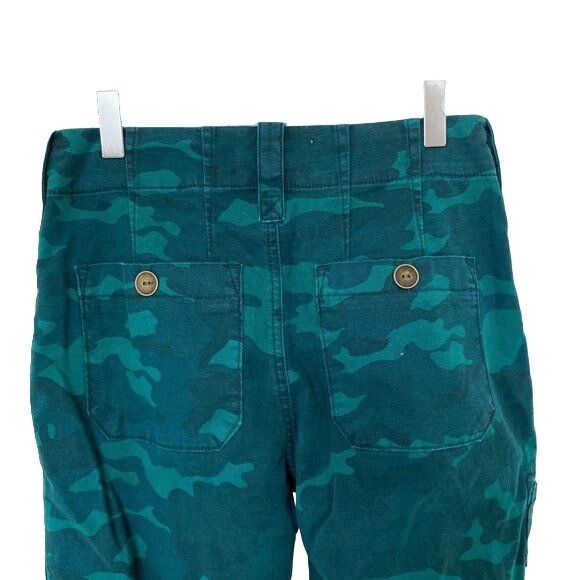 Anthropologie Anthropologie Austin Cargo Pants Dark Turquoise Camo Size 26" / US 2 / IT 38 - 3 Thumbnail