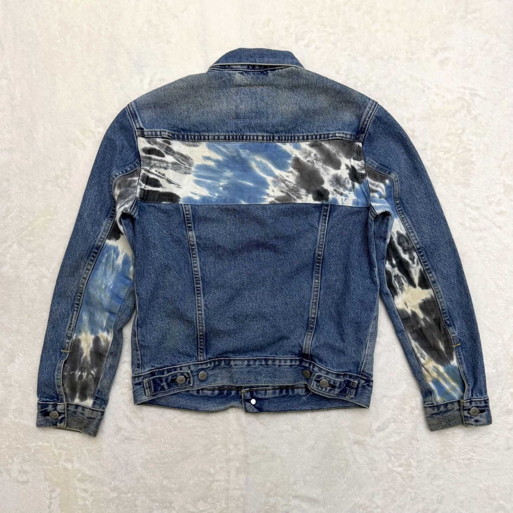 Levi's Levis Premium Jacket Womens Small Blue Denim Tie Dye Panel Trucker Coat Size S / US 4 / IT 40 - 7 Thumbnail