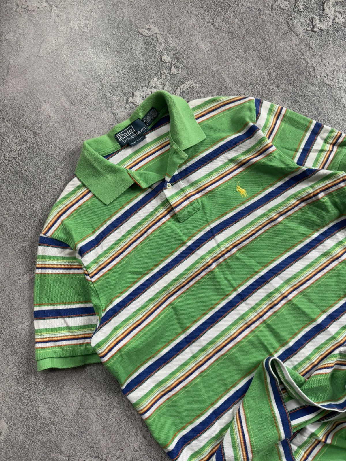 Polo Ralph Lauren × Ralph Lauren × Vintage Polo Ralph Lauren M striped polo button up T-shirt tee RL Size US M / EU 48-50 / 2 - 2 Thumbnail