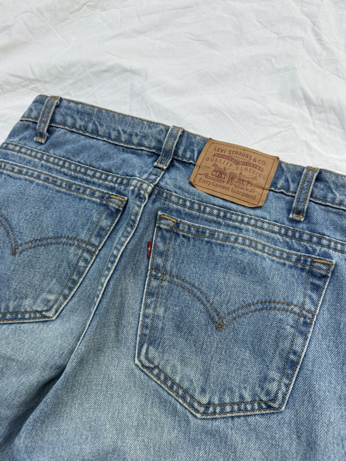 Levi's Vintage 90 Faded Blue Levis 516 Acid Washed Denim Jeans Size US 32 / EU 48 - 5 Thumbnail