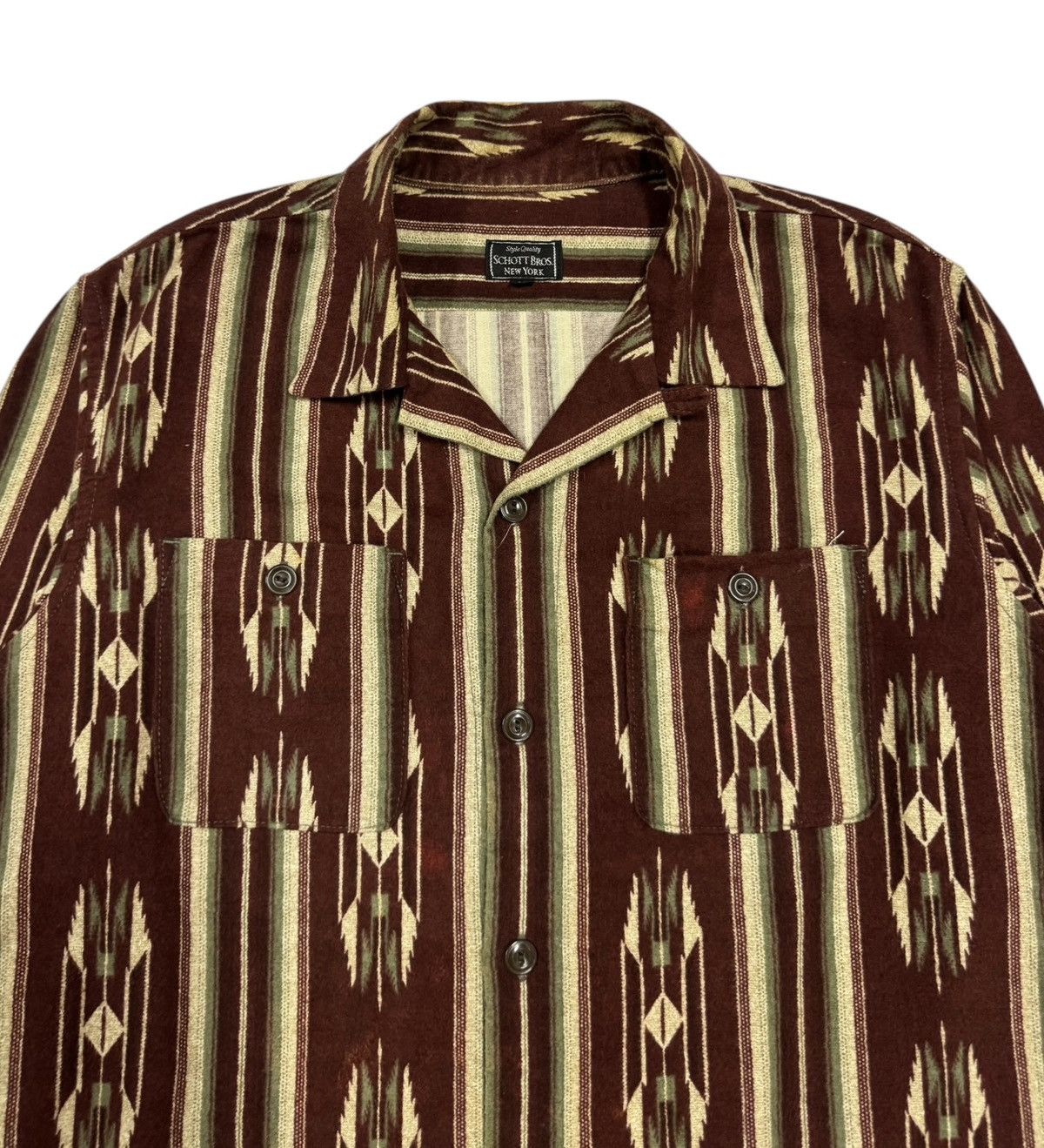 Schott Vtg🔥Schott Bros Nyc Native Navajo Camp Collar Shirt Size US M / EU 48-50 / 2 - 3 Thumbnail