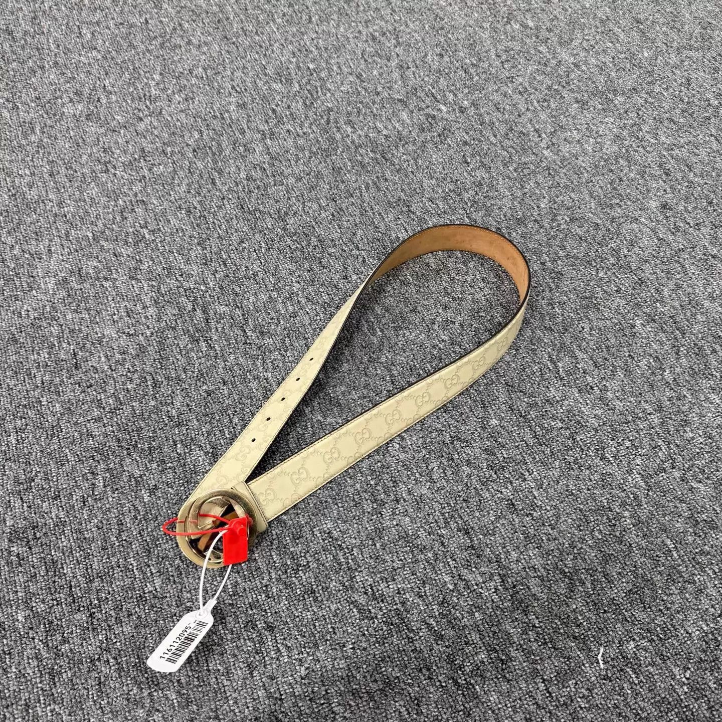 Gucci Gucci Off-White Double G Embossed Belt 99 New Size ONE SIZE - 3 Thumbnail