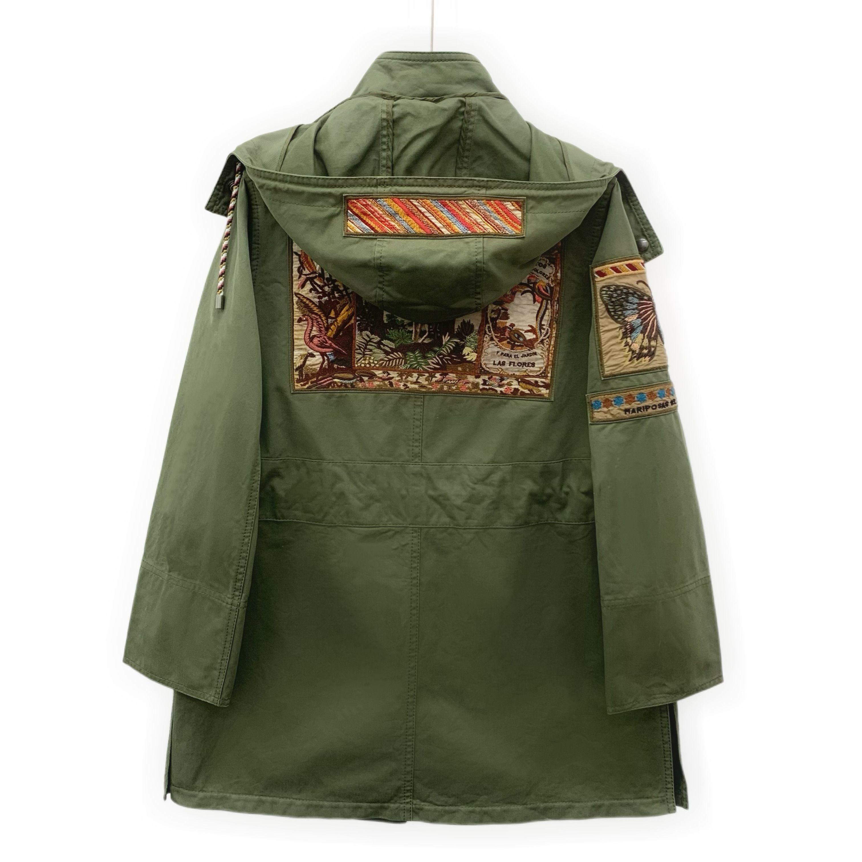 Valentino Embroidered Hoodie Jacket Military Green (S)