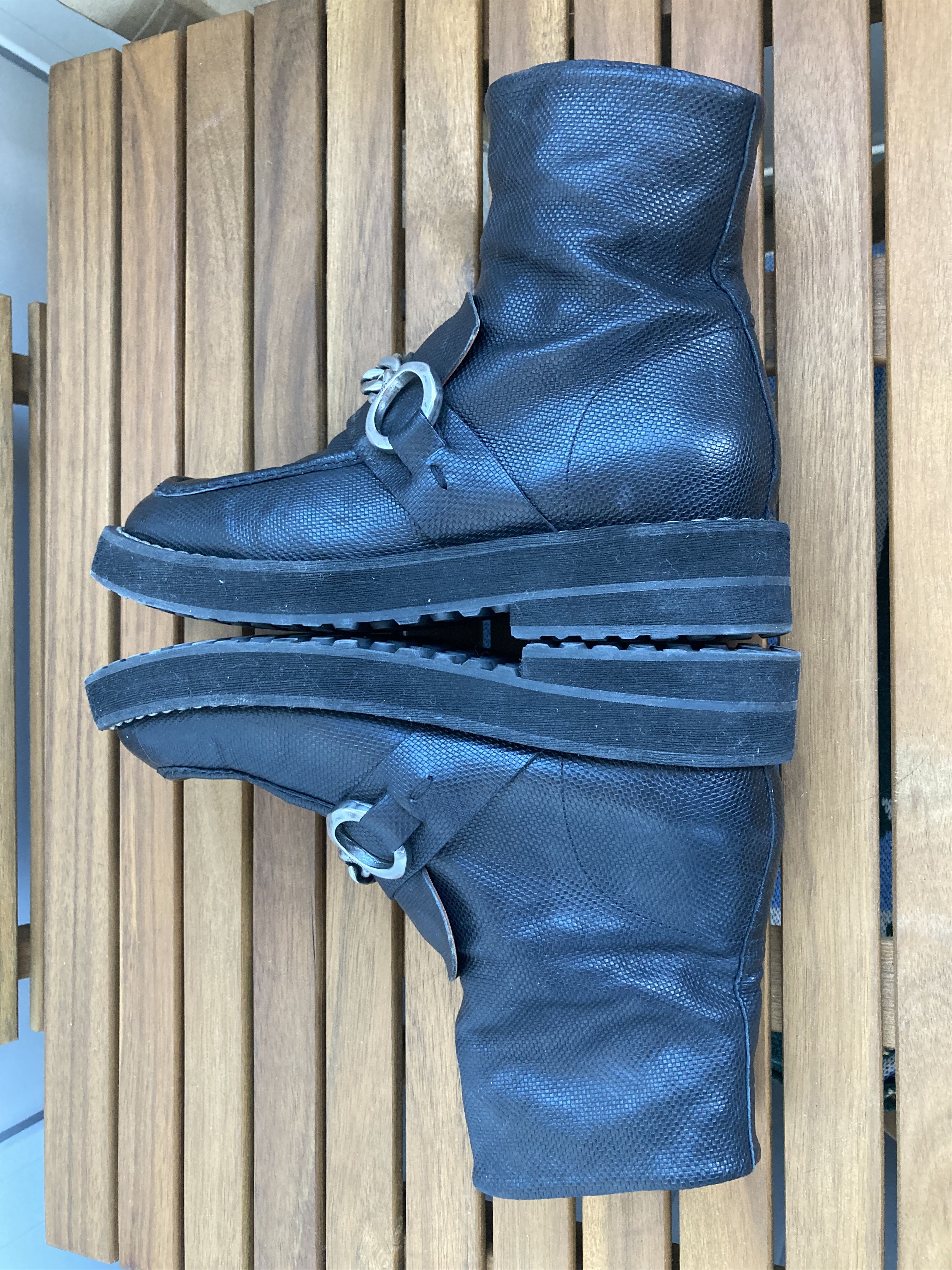 A.S.98 Vintage A.S.98 leather flap black boots with chains Size US 7.5 / IT 37.5 - 3 Thumbnail