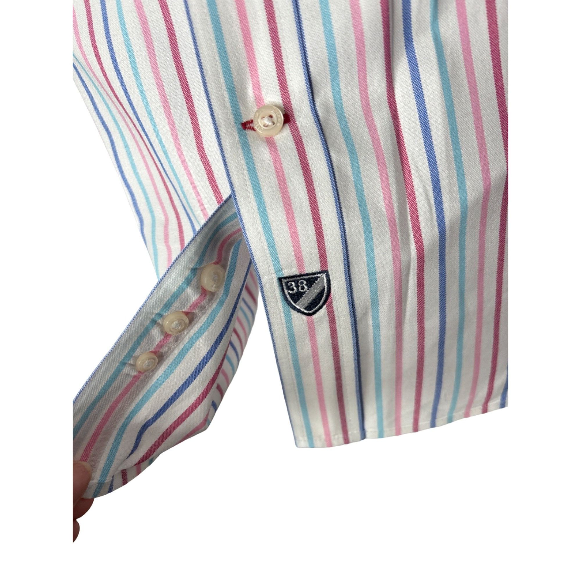 Cremieux DANIEL CREMIEUX MEN'S STRIPE PIN POINT OXFORD BUTTON-DOWN DR Size US L / EU 52-54 / 3 - 5 Thumbnail