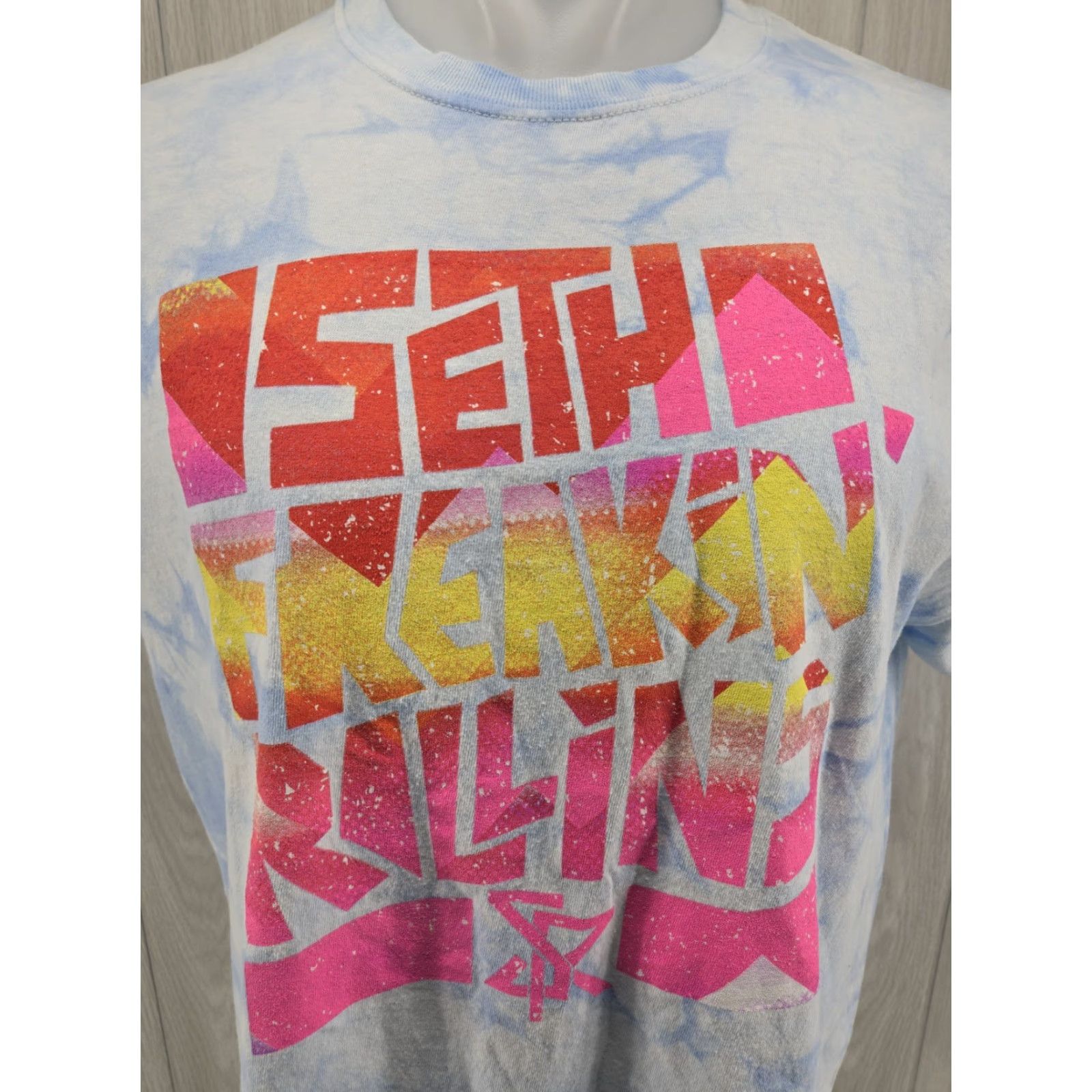 Vintage Seth "Freakin" Rollins Visionary Tie-Dye T-Shirt Men's Light Blue Large Size US L / EU 52-54 / 3 - 3 Thumbnail