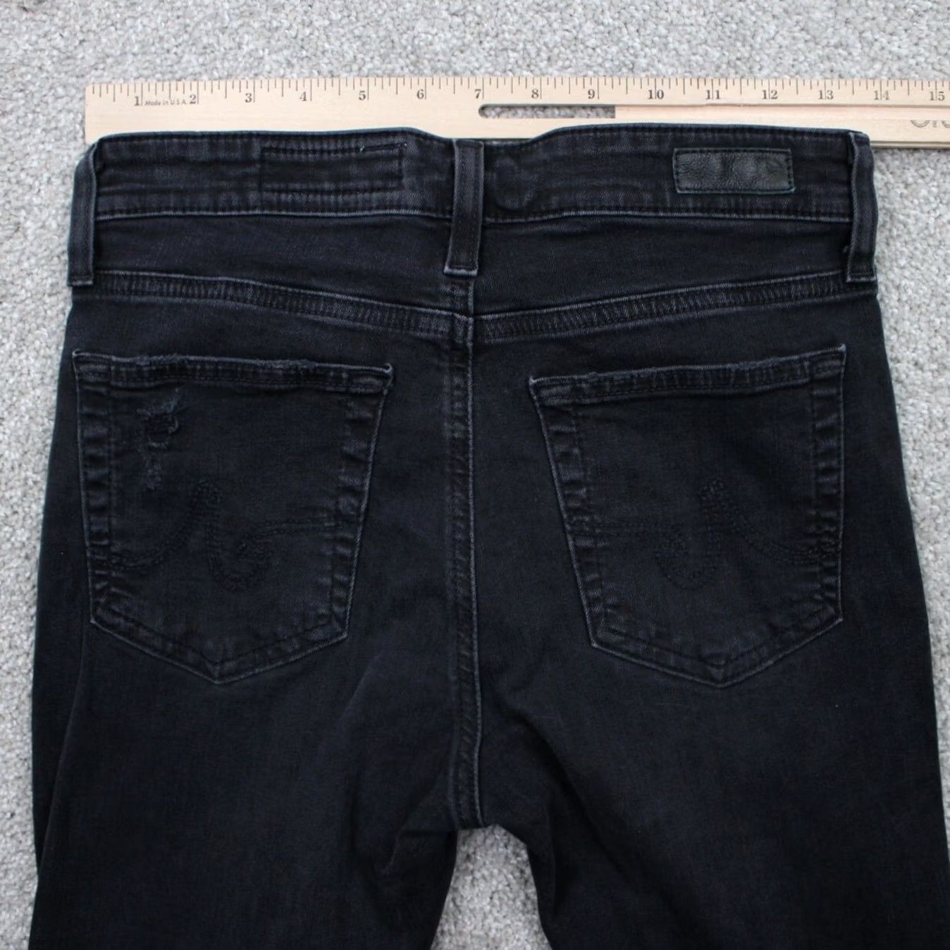 Vintage AG Adriano Goldschmied Jeans Womens Skinny Black Farrah High Rise 27x30 Denim 5-Pocket City USA 90s? No vintage Size 27" / US 4 / IT 40 - 7 Thumbnail