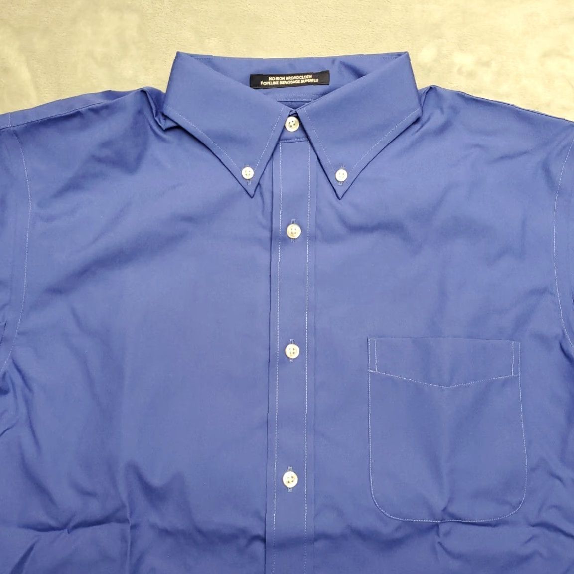 Lands' End Lands' End Shirt Mens 15 x 35 Cobalt Blue Long Sleeve Button-Up Traditional Fit Mens Shirts Blue 100% Cotton Button-Down Casual Workwear Size US M / EU 48-50 / 2 - 3 Thumbnail