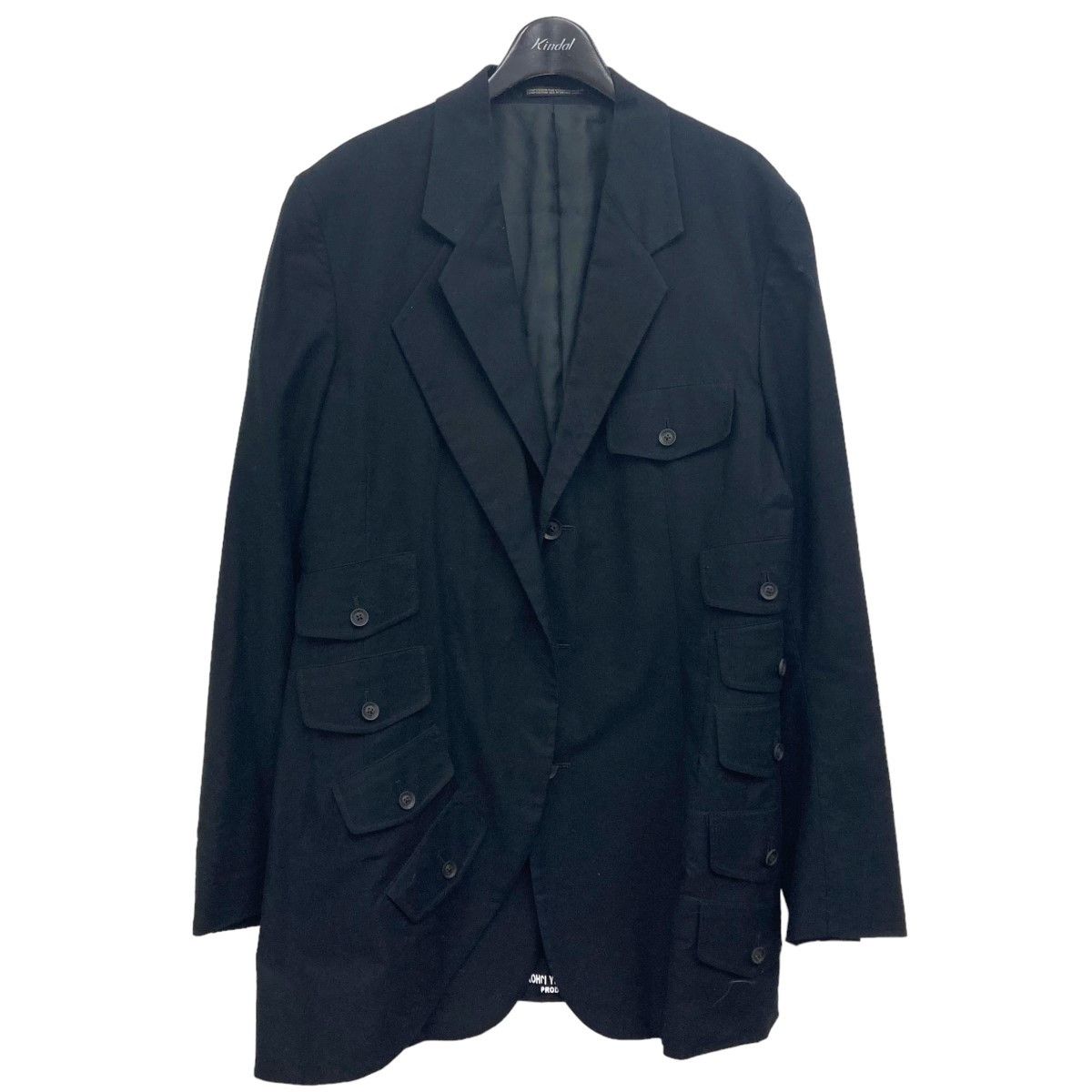 image of Yohji Yamamoto Pour Homme Multi-Pocket Tailored Jacket in Black, Men's (Size Large)