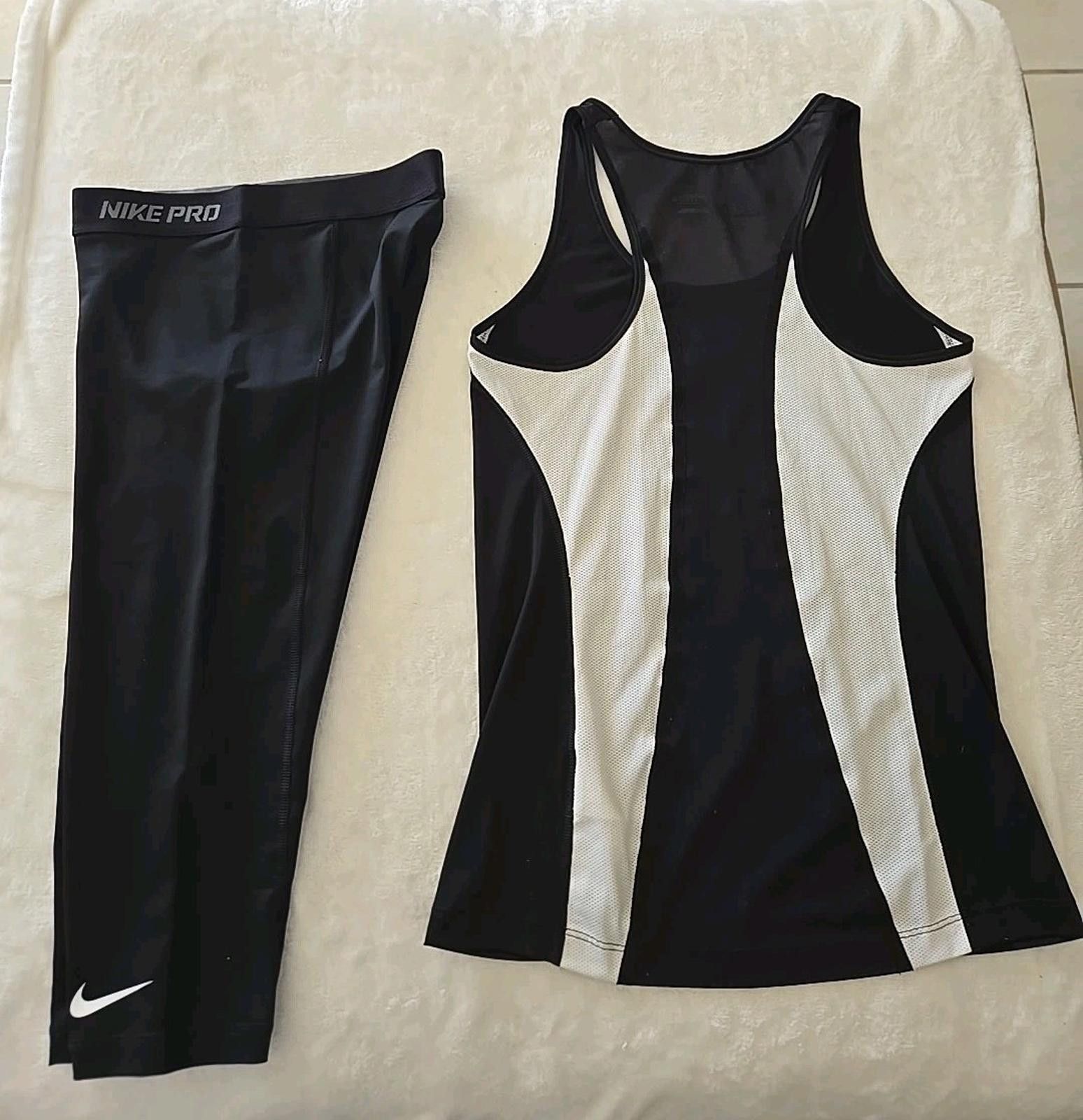 Nike Nike Pro 3 Pcs Set Combat Dri Fit Capri/ 2 Tops Womens Small Size 28" / US 6 / IT 42 - 4 Thumbnail