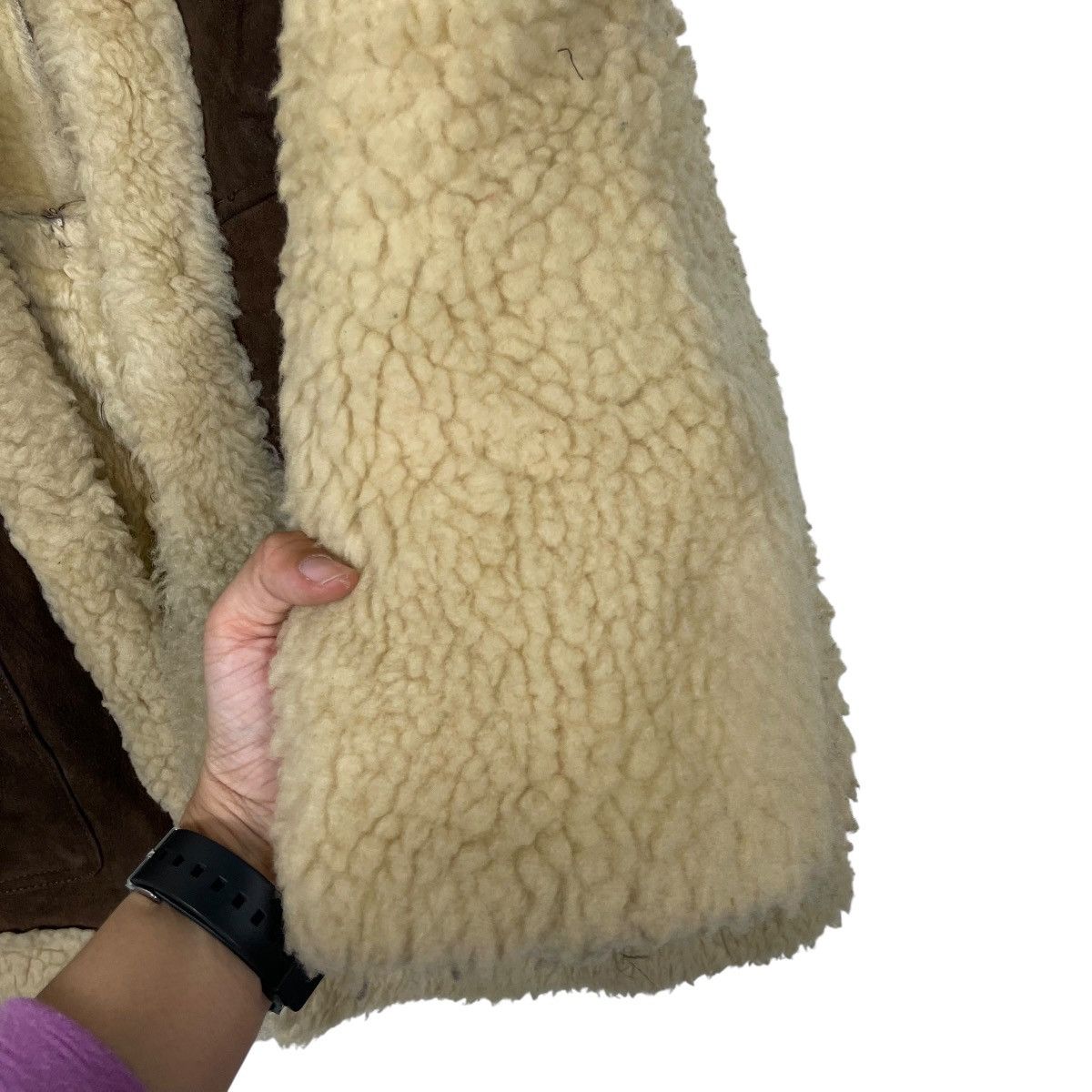 Japanese Brand Vintage Genuine Sheepskin Suede Leather Shearling Coat Size S / US 4 / IT 40 - 13 Thumbnail