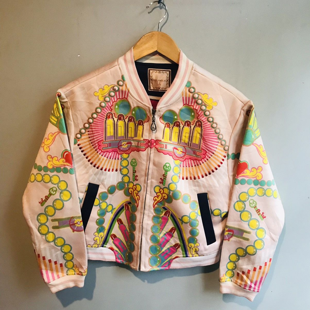 Japanese Brand × Vintage Japanese AOP Bubble Stud Bomber Size S / US 4 / IT 40 - 2 Thumbnail