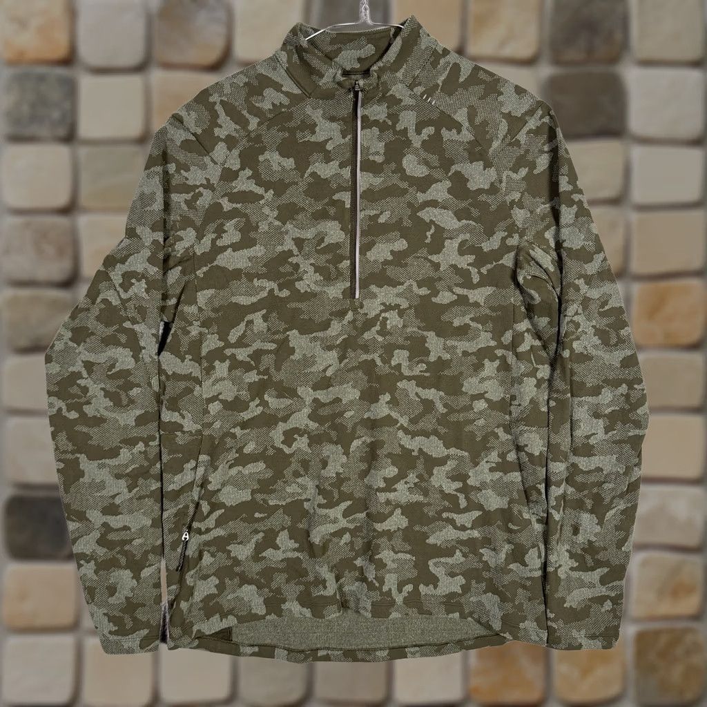 Lululemon Lululemon Jacket Mens L Green Surge Warm Zip Jacquard Pullover Camo LM3CGCS Size US L / EU 52-54 / 3 - 1 Thumbnail