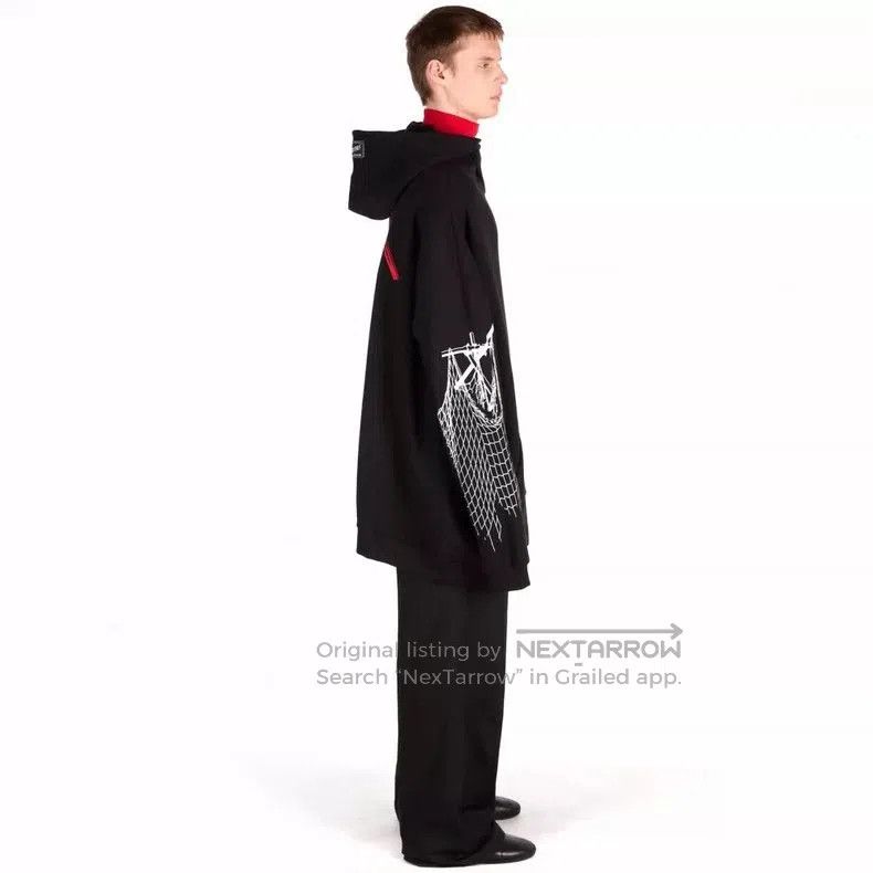 Raf Simons Raf Simons Oversized Hoodie with Chain Design. Size US L / EU 52-54 / 3 - 8 Thumbnail