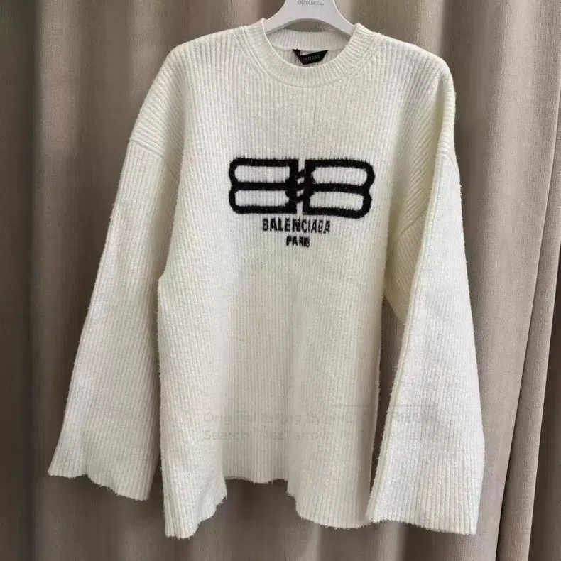 Balenciaga Balenciaga Letter logo print casual sweater - White Size US S / EU 44-46 / 1 - 1 Thumbnail