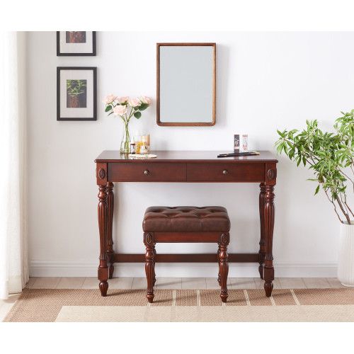 Designer × Homemade American solid wood high elastic shoe changing stool(Brown) Size US L / EU 52-54 / 3 - 4 Thumbnail
