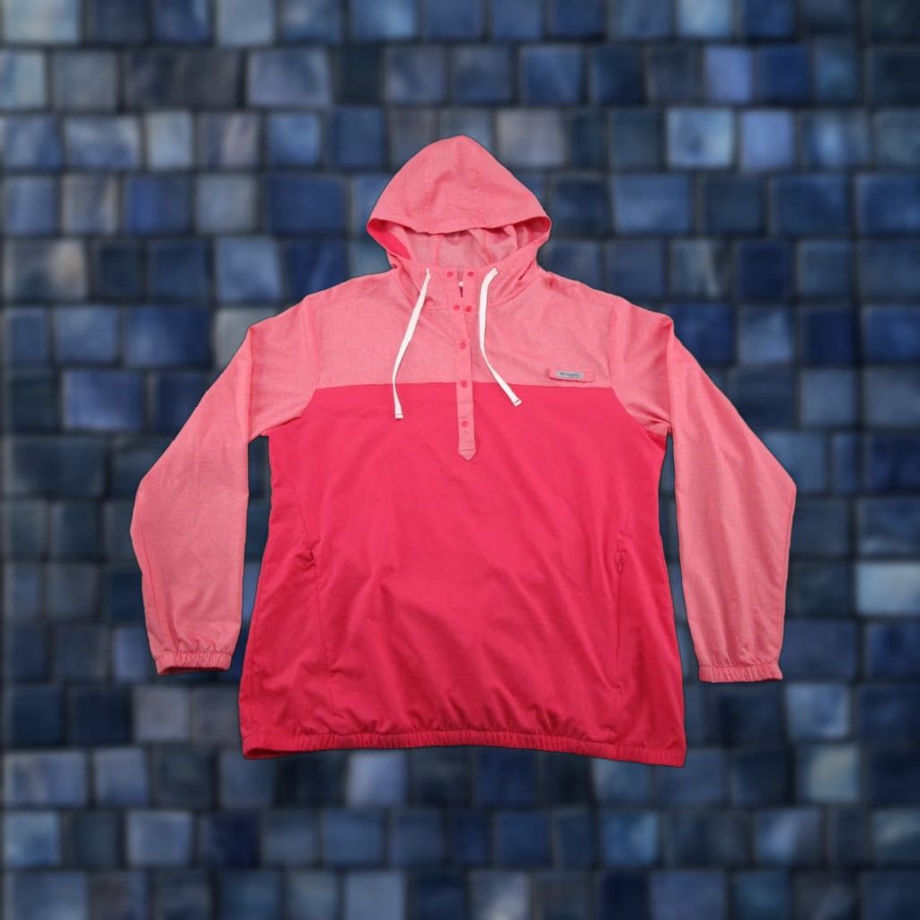Pinko Columbia PFG Hoodie Women’s XL Pink 2 Tone Lightweight Pullover EUC Fishing Size XL / US 12-14 / IT 48-50 - 1 Thumbnail