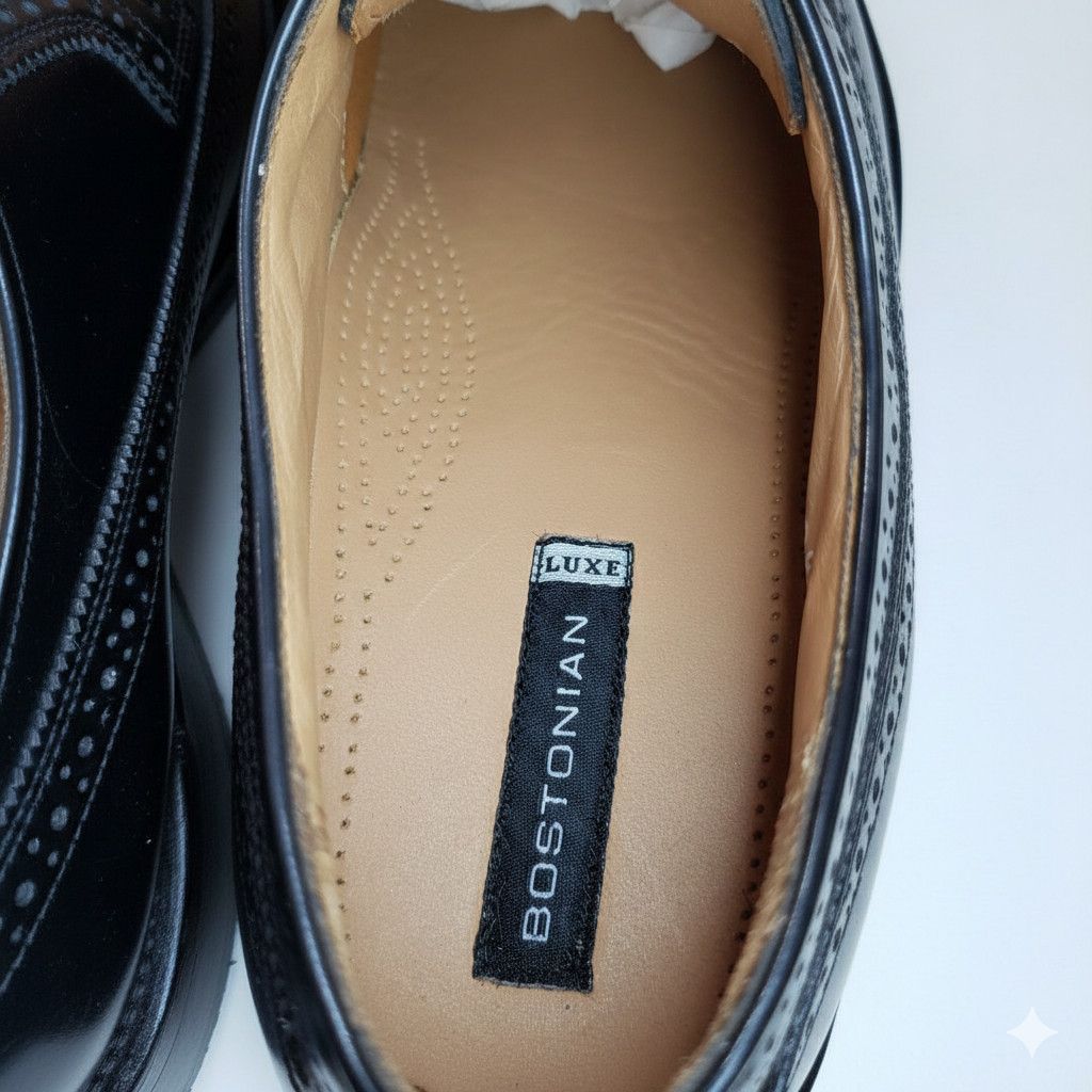 Bostonian Bostonian Luxe Men's 12 NEW Shoes Black Leather Oxford Wing Size US 12 / EU 45 - 9 Thumbnail