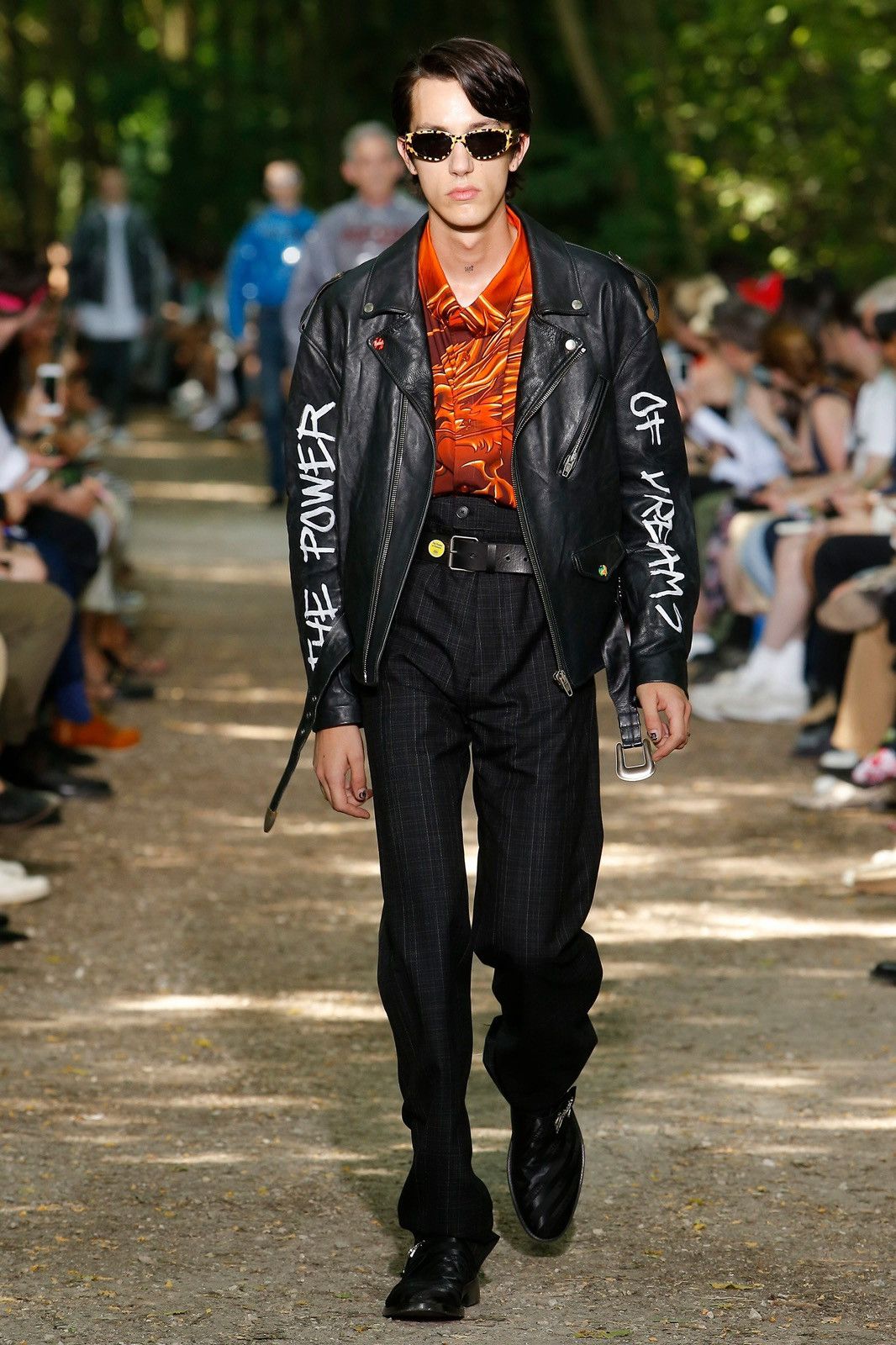 image of Balenciaga Summer 18 Personalized Leather Biker in Black, Men's (Size Small)