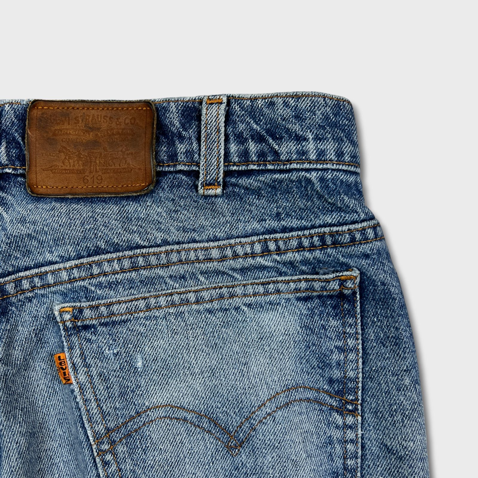 Levi's × Vintage Vintage 619 Levi's Jeans 33x26 Orange Tab Faded 90s Denim Size US 33 - 8 Thumbnail