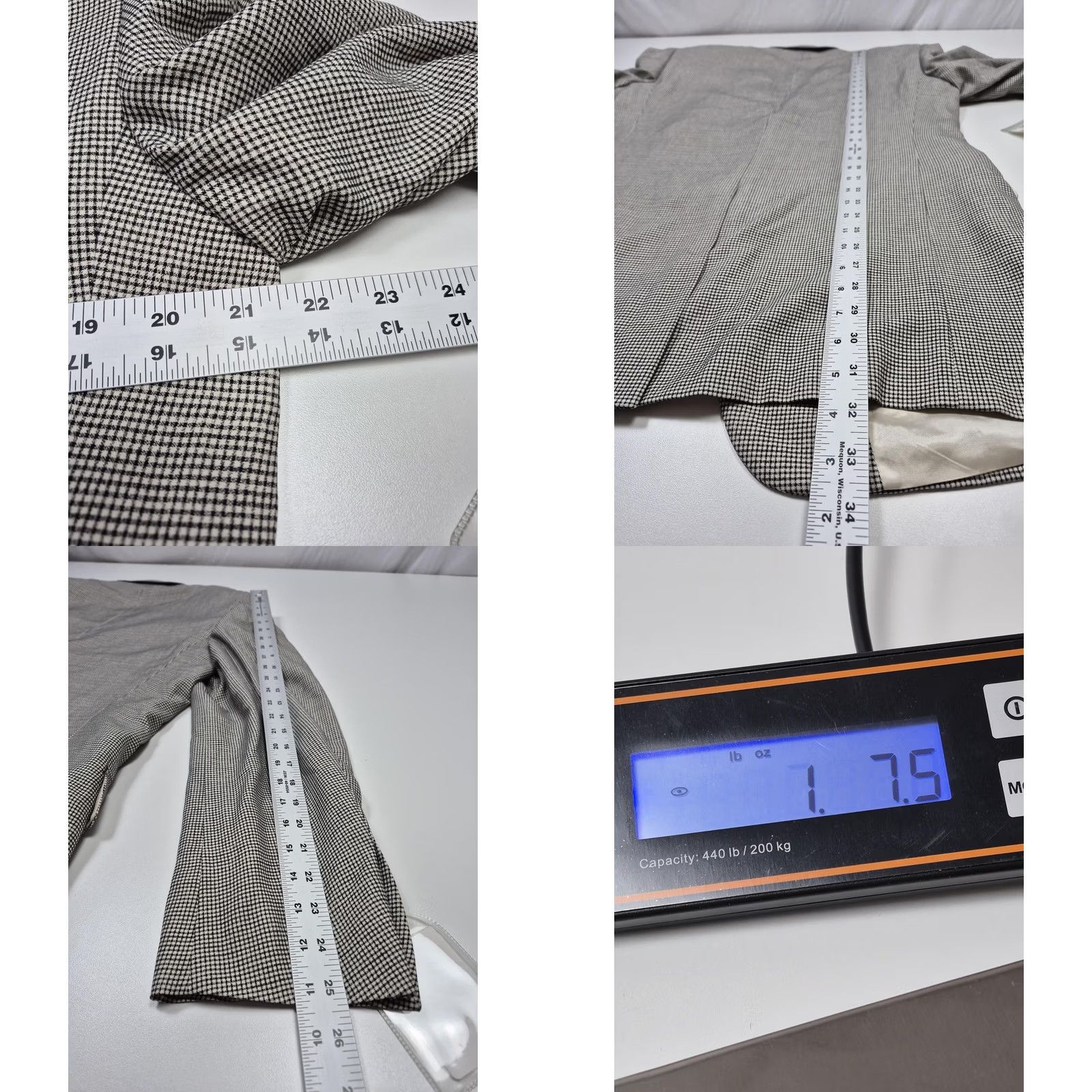 Vintage Haspel Mens 40L Gray Silk Sport Coat 2 Button Classic Single-Breasted Check NWT Jacket Coat Blazer Men’s Spring Wedding Business Casual Vintage No Size 40R - 8 Thumbnail