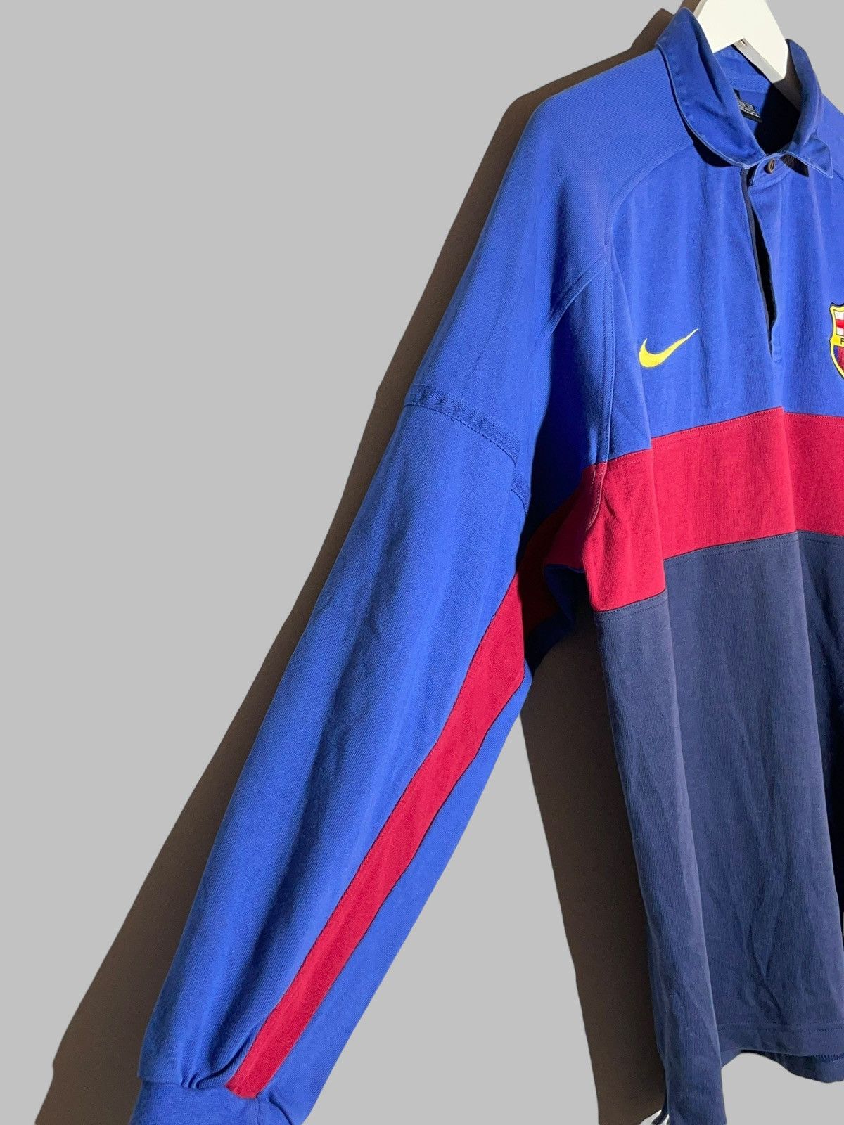Nike × Vintage FC Barcelona Vintage Nike Swoosh 90’s Y2K Hype Long Sleeve Size US XL / EU 56 / 4 - 7 Thumbnail
