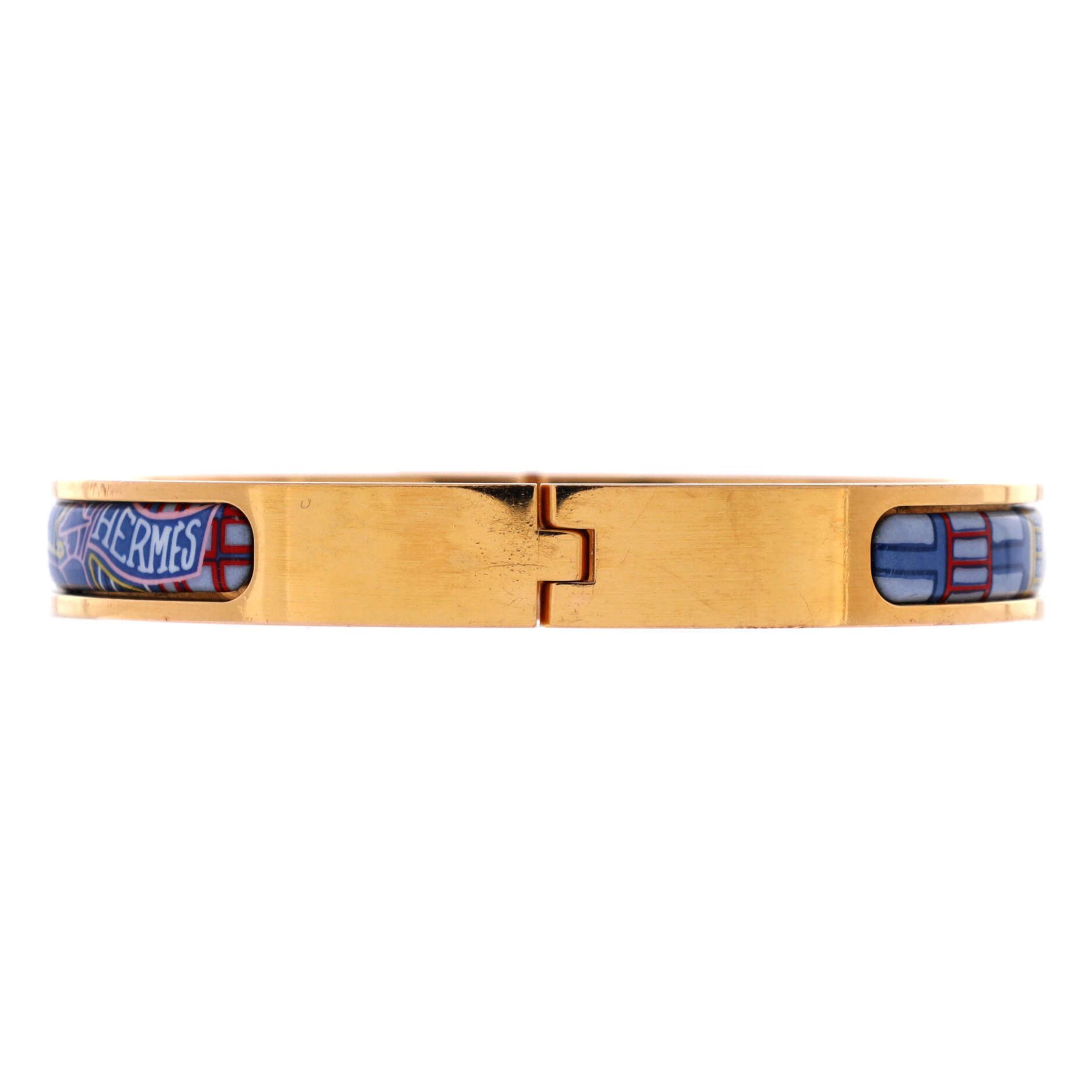 Hermes Mini Clic Kelly Bracelet Metal and Printed Enamel Narrow Size ONE SIZE - 1 Thumbnail