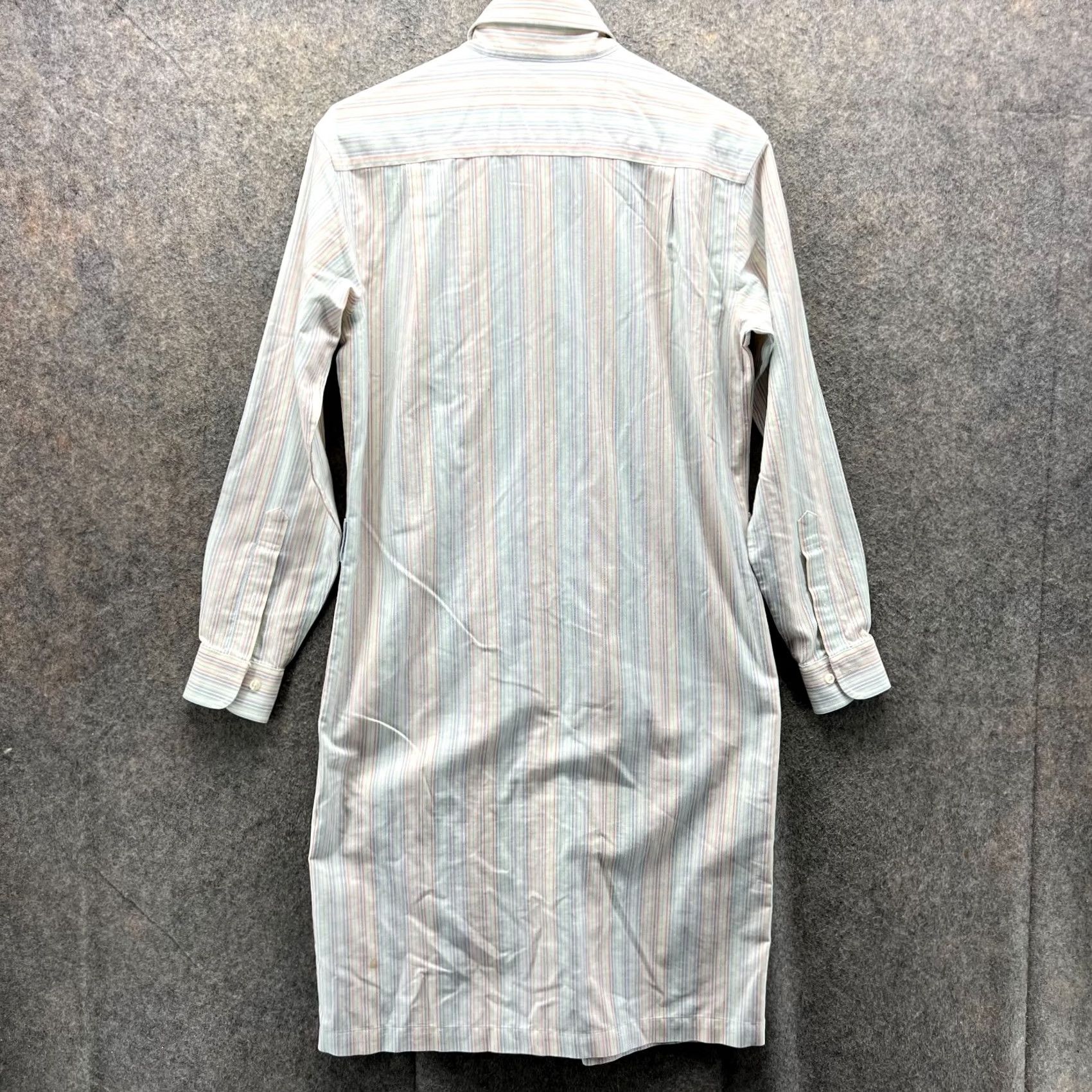 Brooks Brothers VINTAGE Brooks Brothers Shirt Dress Womens 2 Blue Pink Striped Button Down Collared Knee Length Size XS / US 0-2 / IT 36-38 - 2 Thumbnail