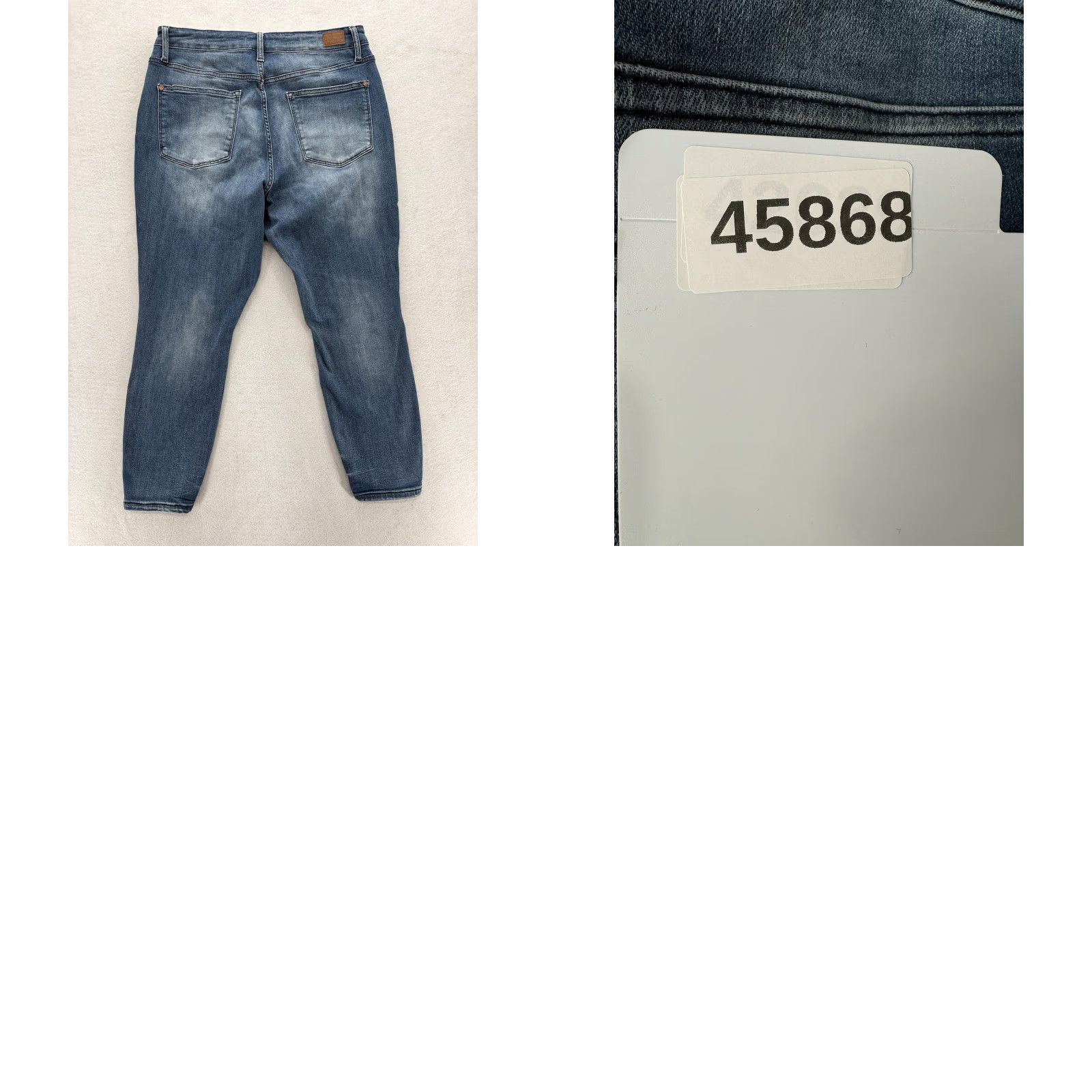 Denime VINTAGE: No | Judy Blue Jeans Womens 18W Blue Medium Wash Stretch Skinny Ankle Denim Preppy Size 40" / US 18 - 9 Thumbnail