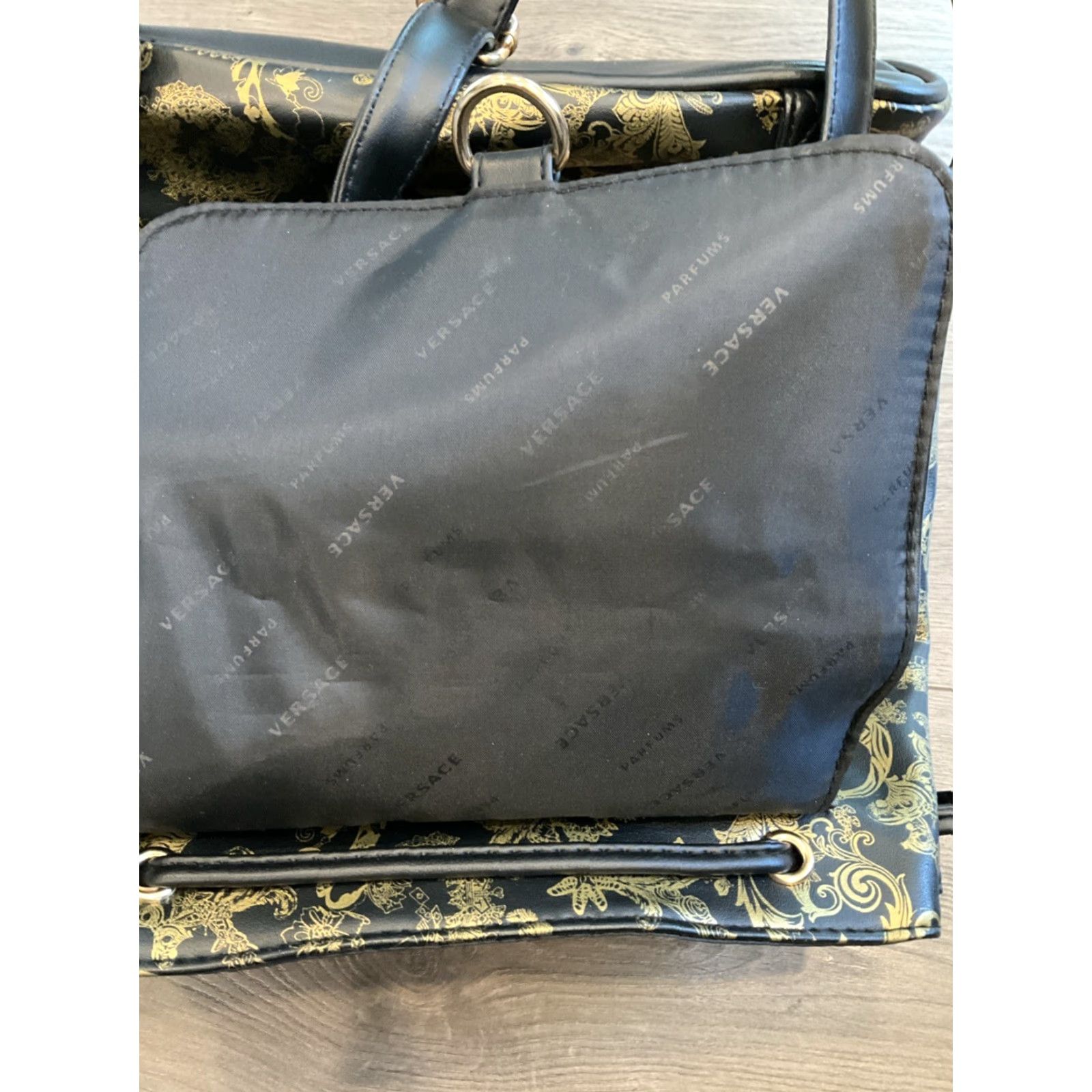 Versace Versace Parfums Backpack Rucksack Women Black PVC Colorful Backpack Size ONE SIZE - 8 Thumbnail